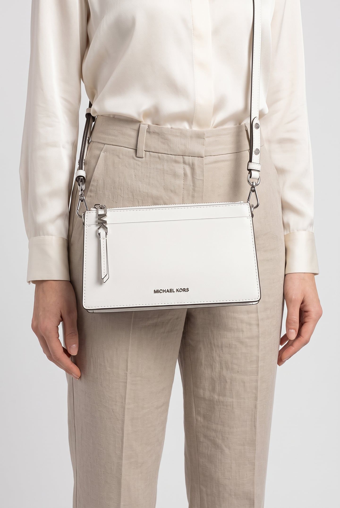 LARGE CONVERTIBLEERTIBLE CROSSBODY OPTIC WHITE 1