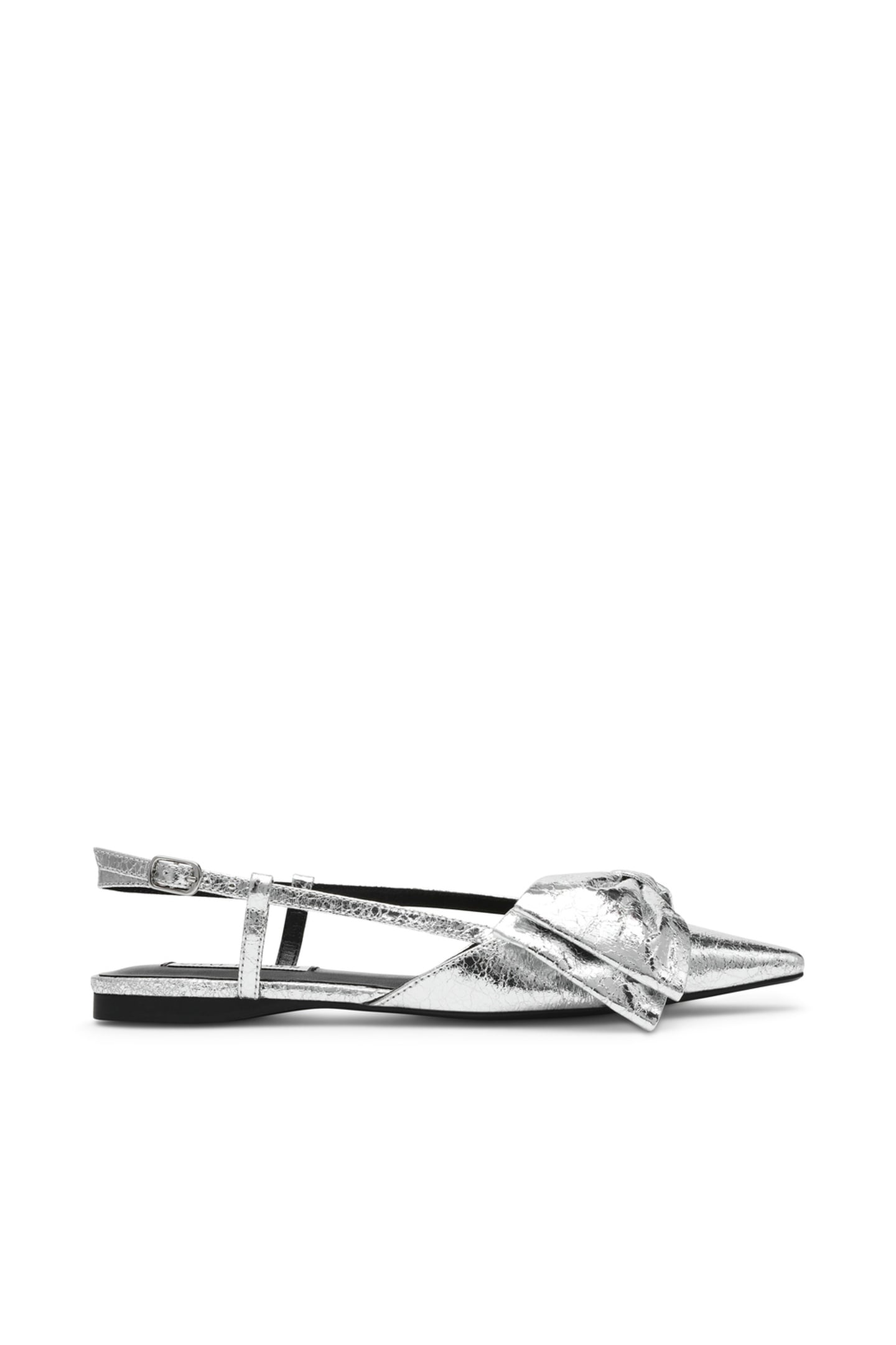 DAZZLED FLAT SHOES SILVER 1