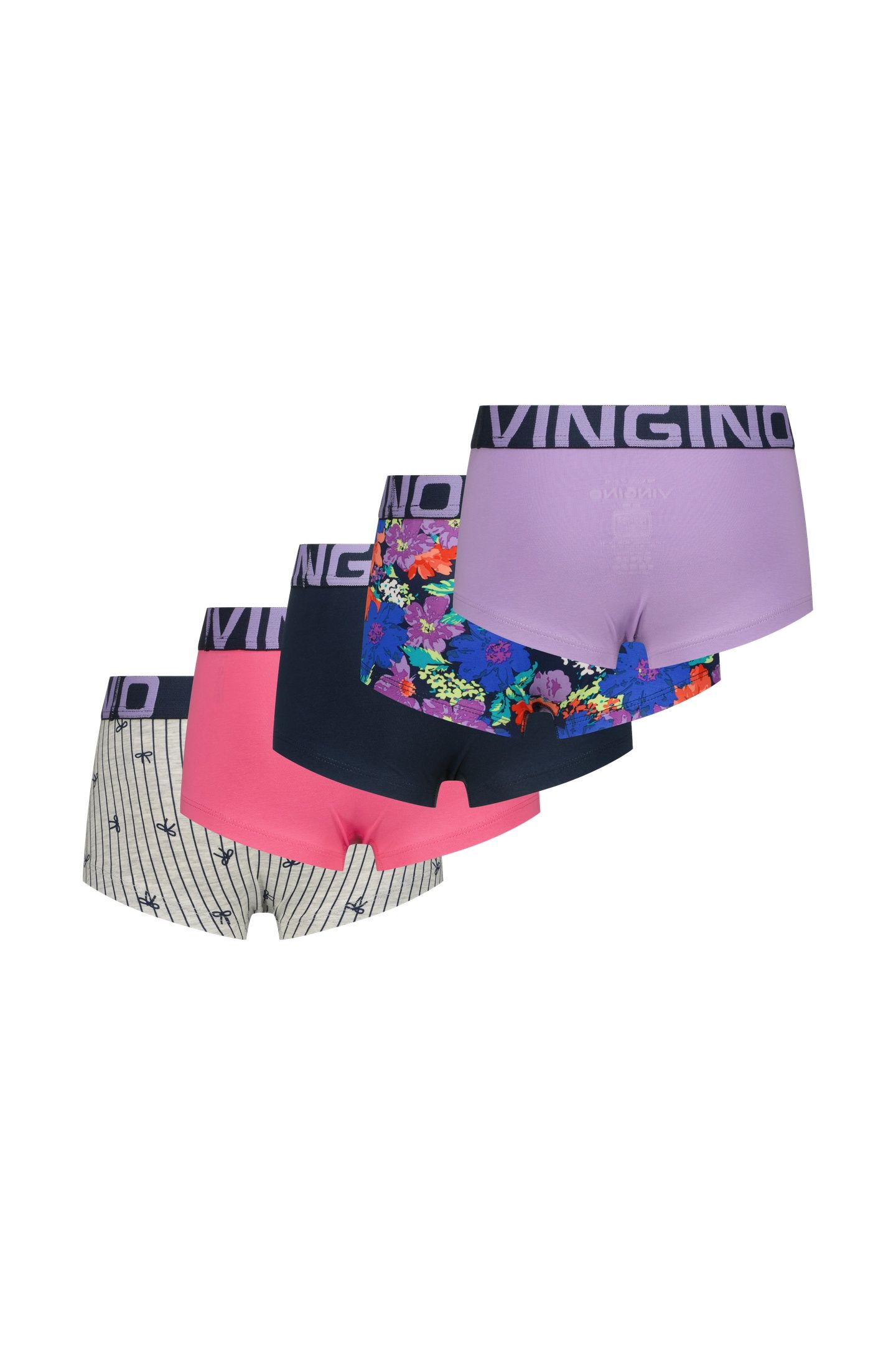 GIRLS FLOWER 5PACK HIPSTER DARK BLUE ALL-OVER 1