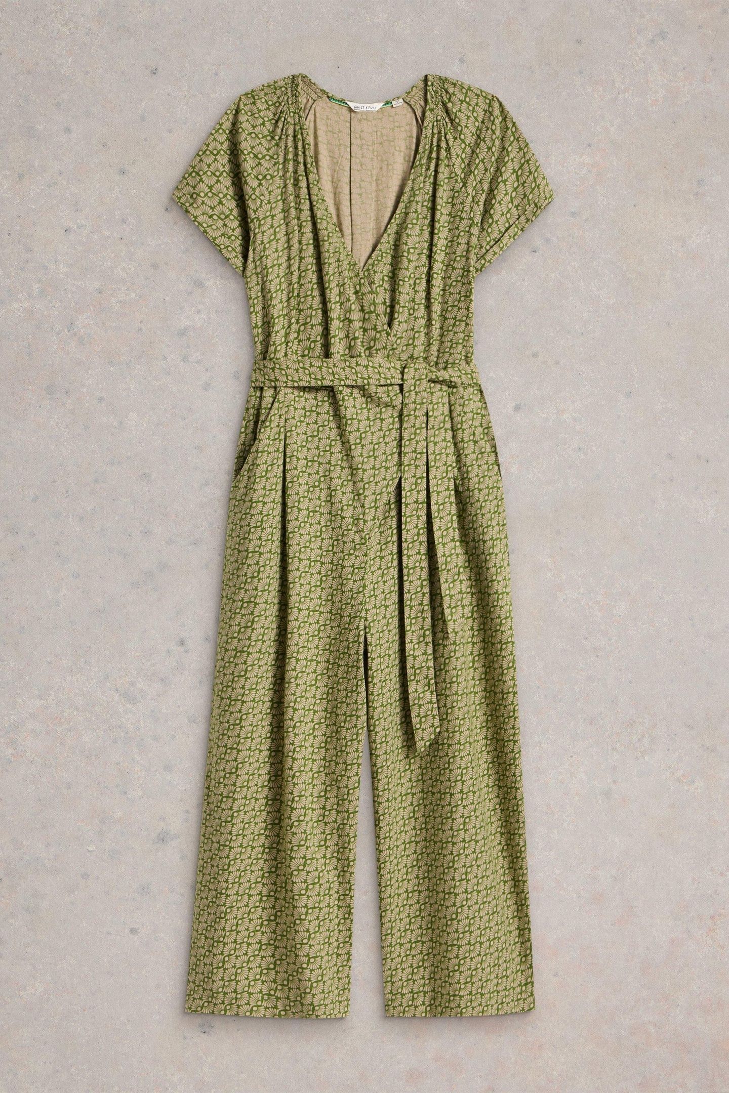 VERITY LINEN BLEND JUMPSUIT GREEN PRINT 3