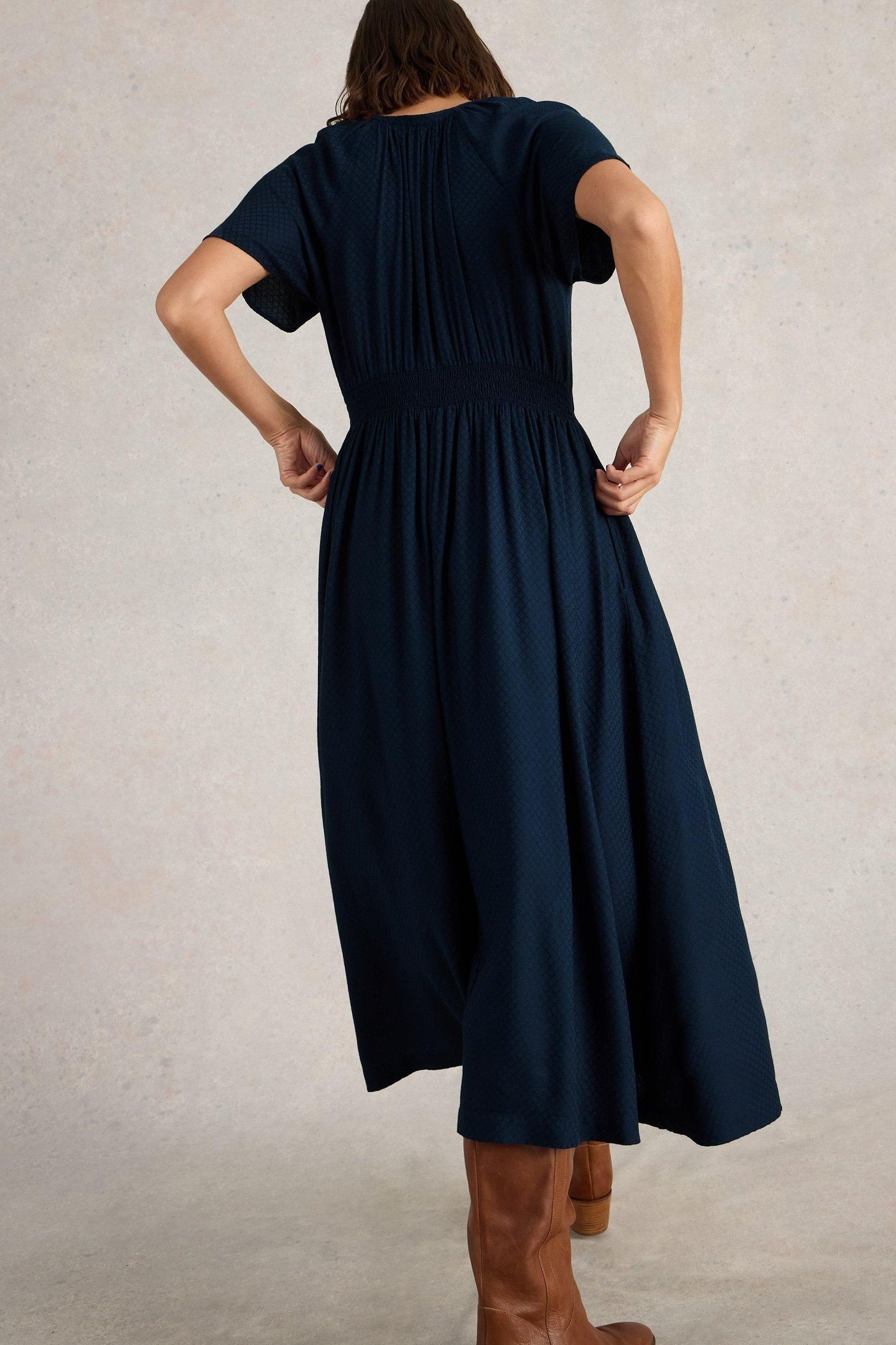 IMOGEN MIDI DRESS DARK NAVY 3