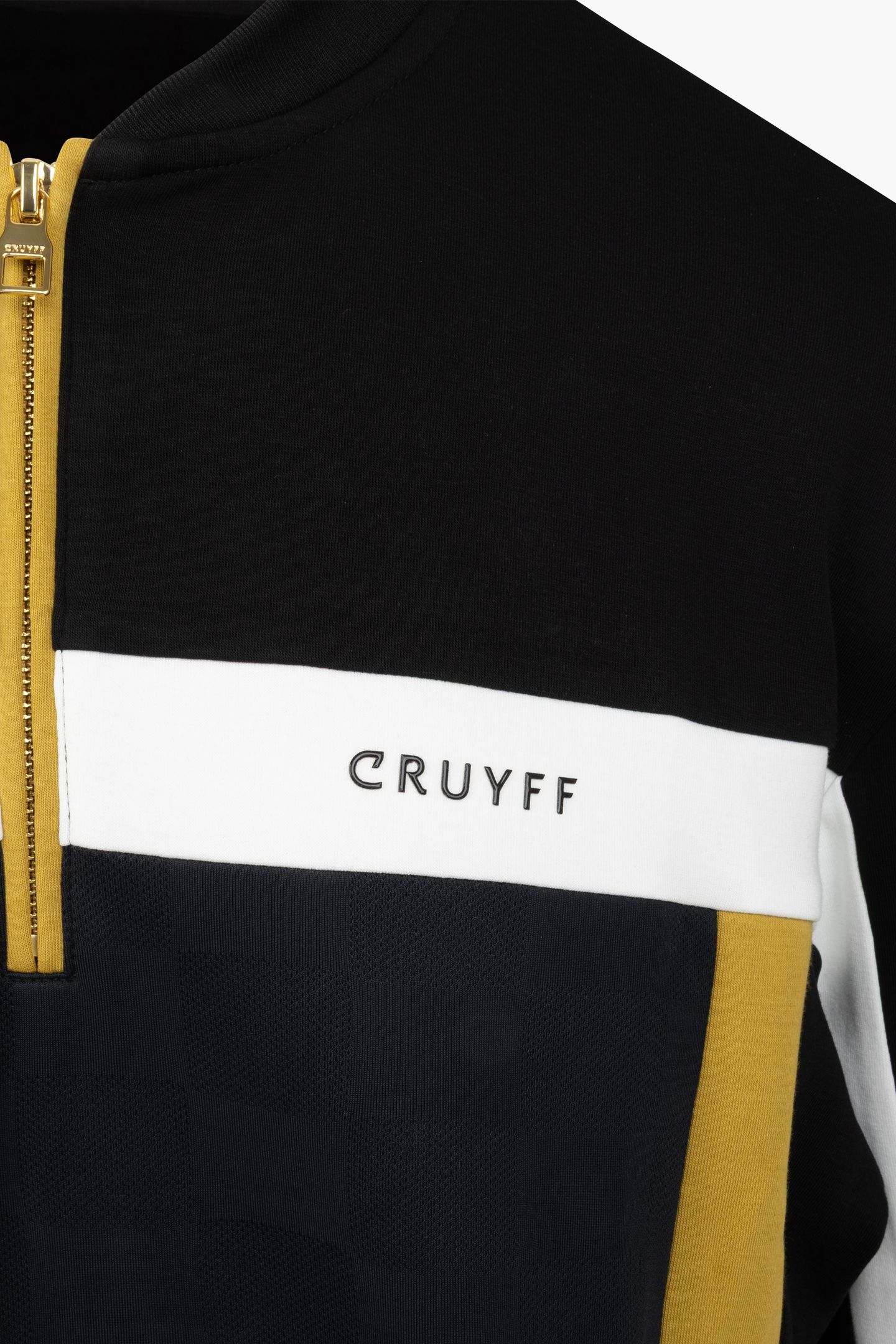 CHECK HALF ZIP BLACK/GOLD 4