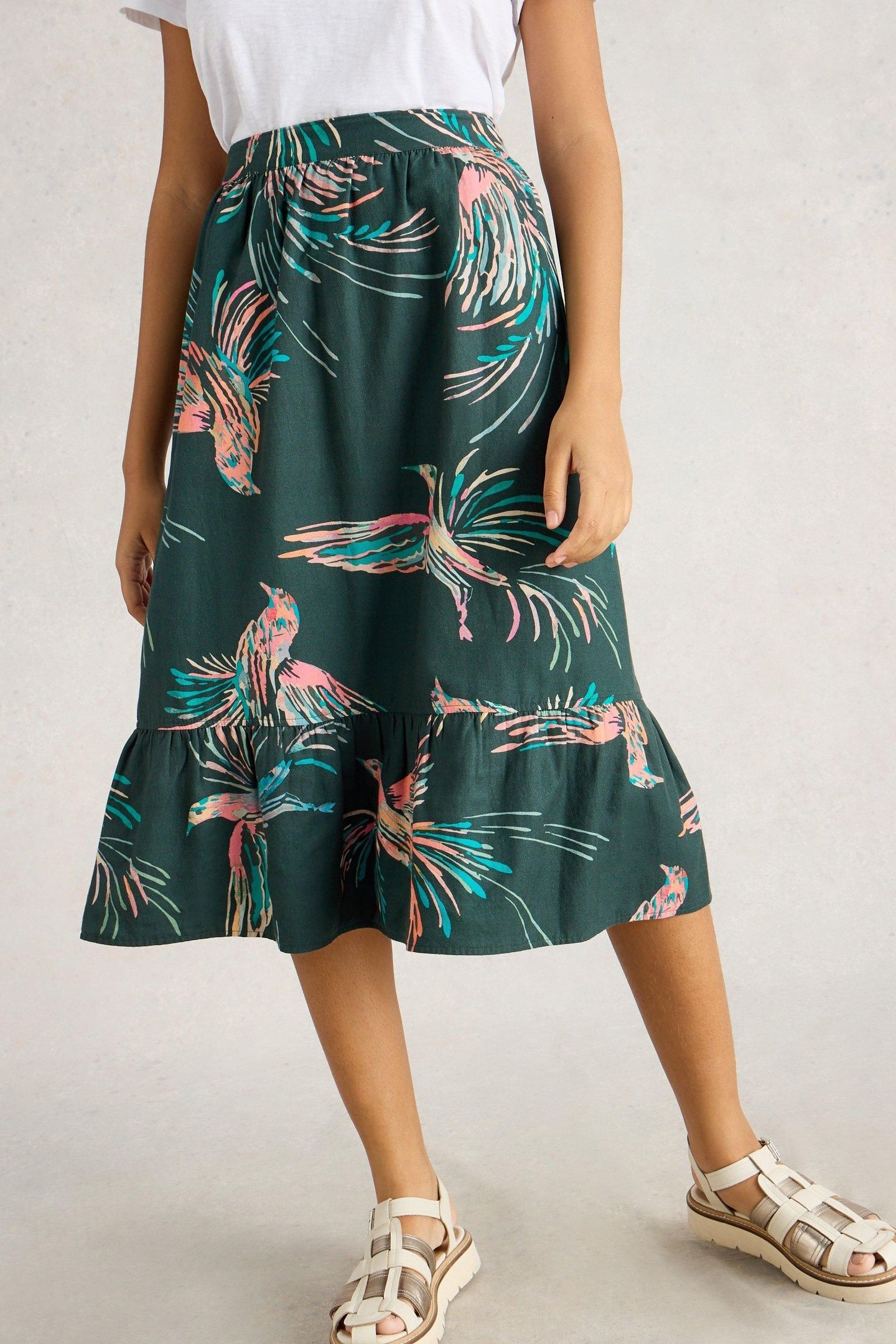AVA REVERSIBLE SKIRT GREEN MULTI 2