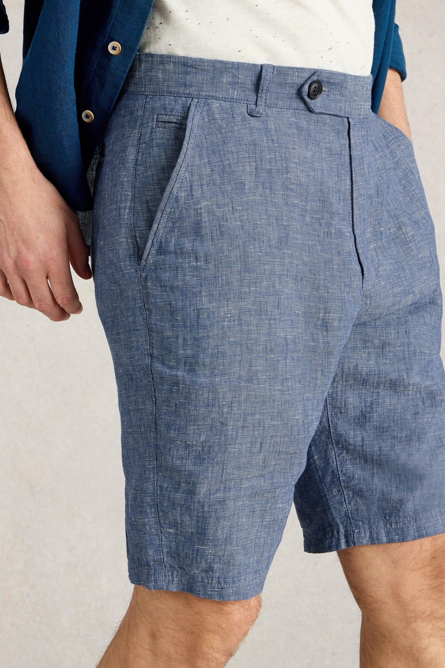 LINEN CHINO SHORT MID BLUE 7