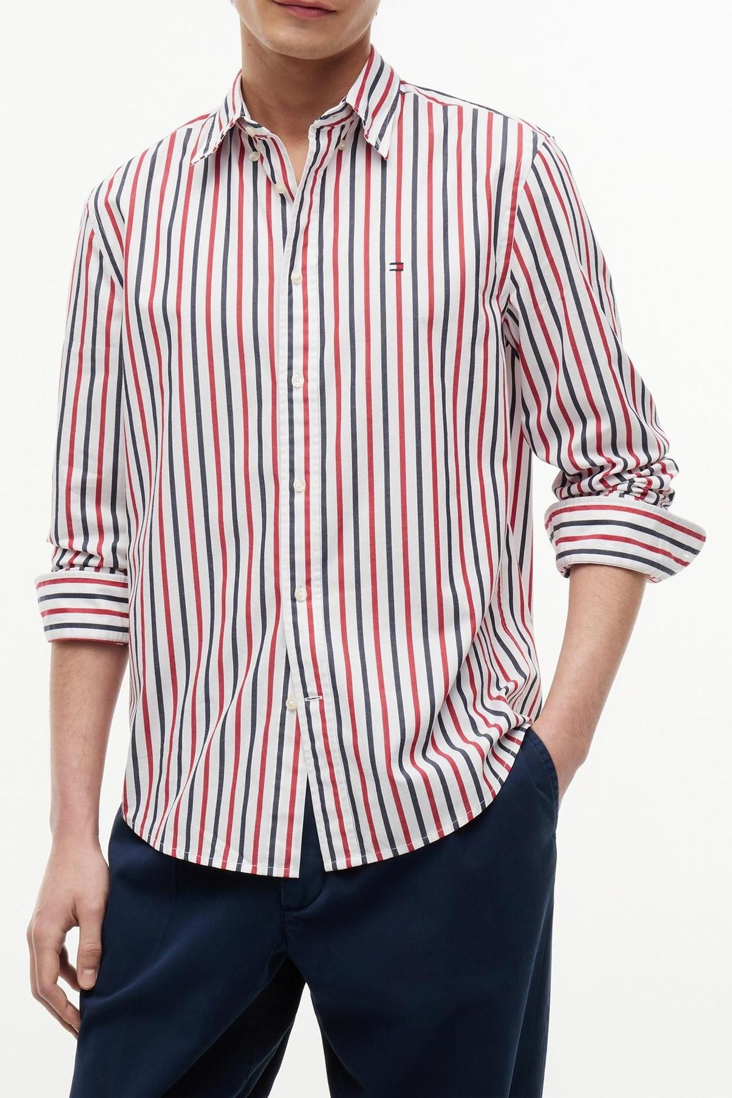 FLEX POPLIN SEASONAL MEDIUM RED/MULTISTRIPE 1