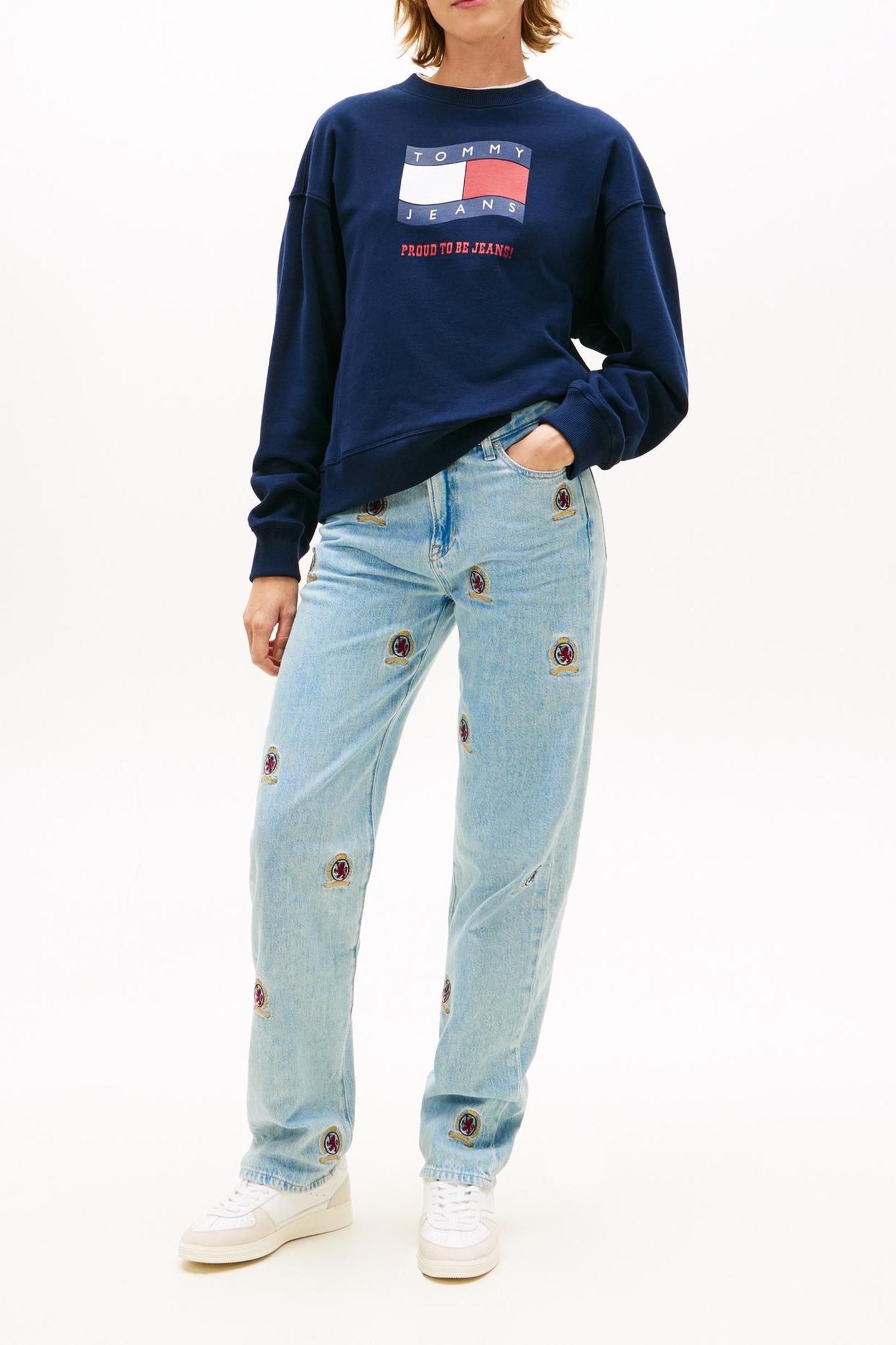 BOXY WAVY FLAG CREW DARK NIGHT NAVY 2
