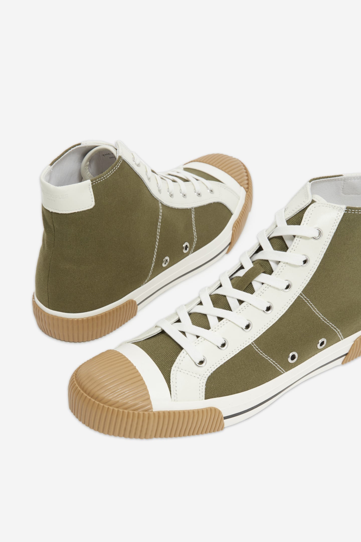UNISEX CANVAS RIDING BASKET WITH LEATHER TRIM KAKI 5