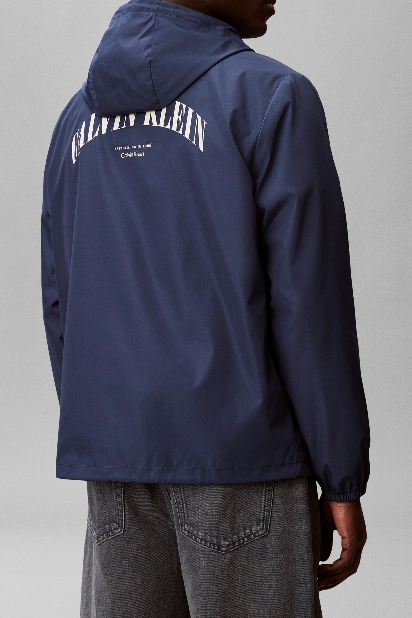 LONG SLEEVE GRAPHIC PRINT COACH JACKET DARK DENIM 2