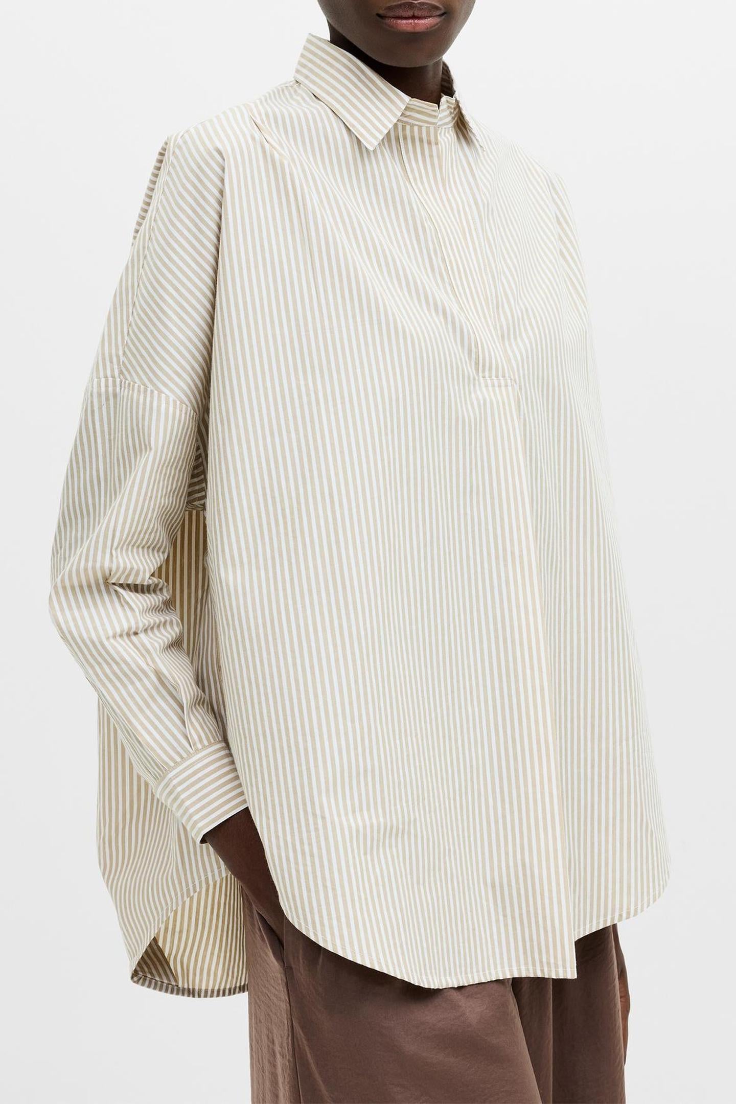 STRIPE POPLIN L/S POPOVER INCENSE/WHITE 1