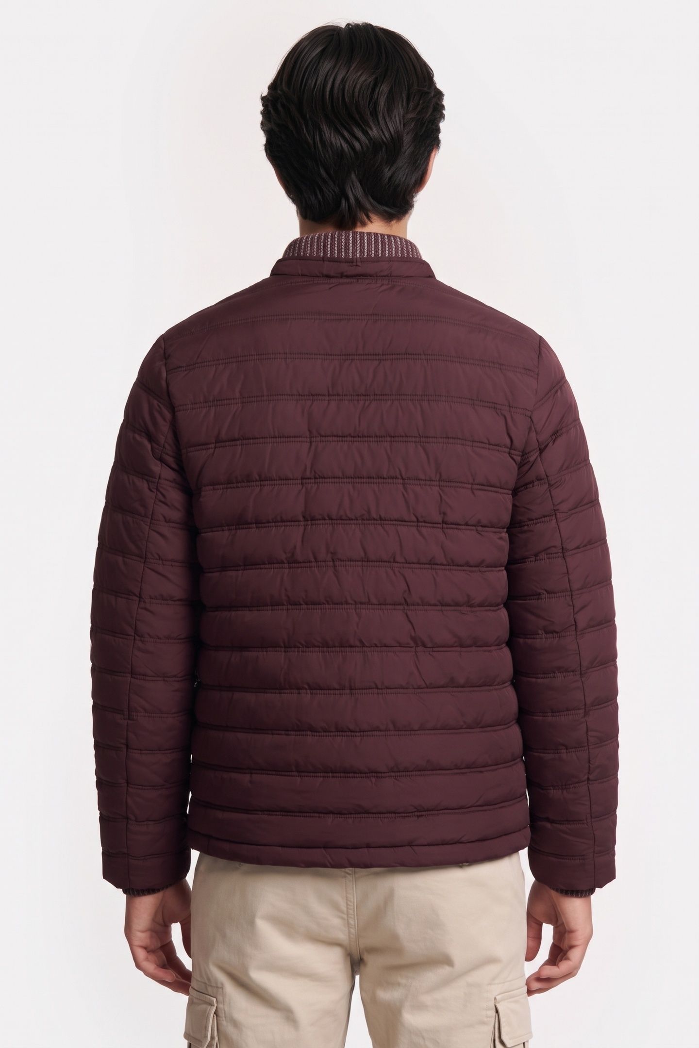 JACKET SHORT FIT PADDED AUBERGINE 2