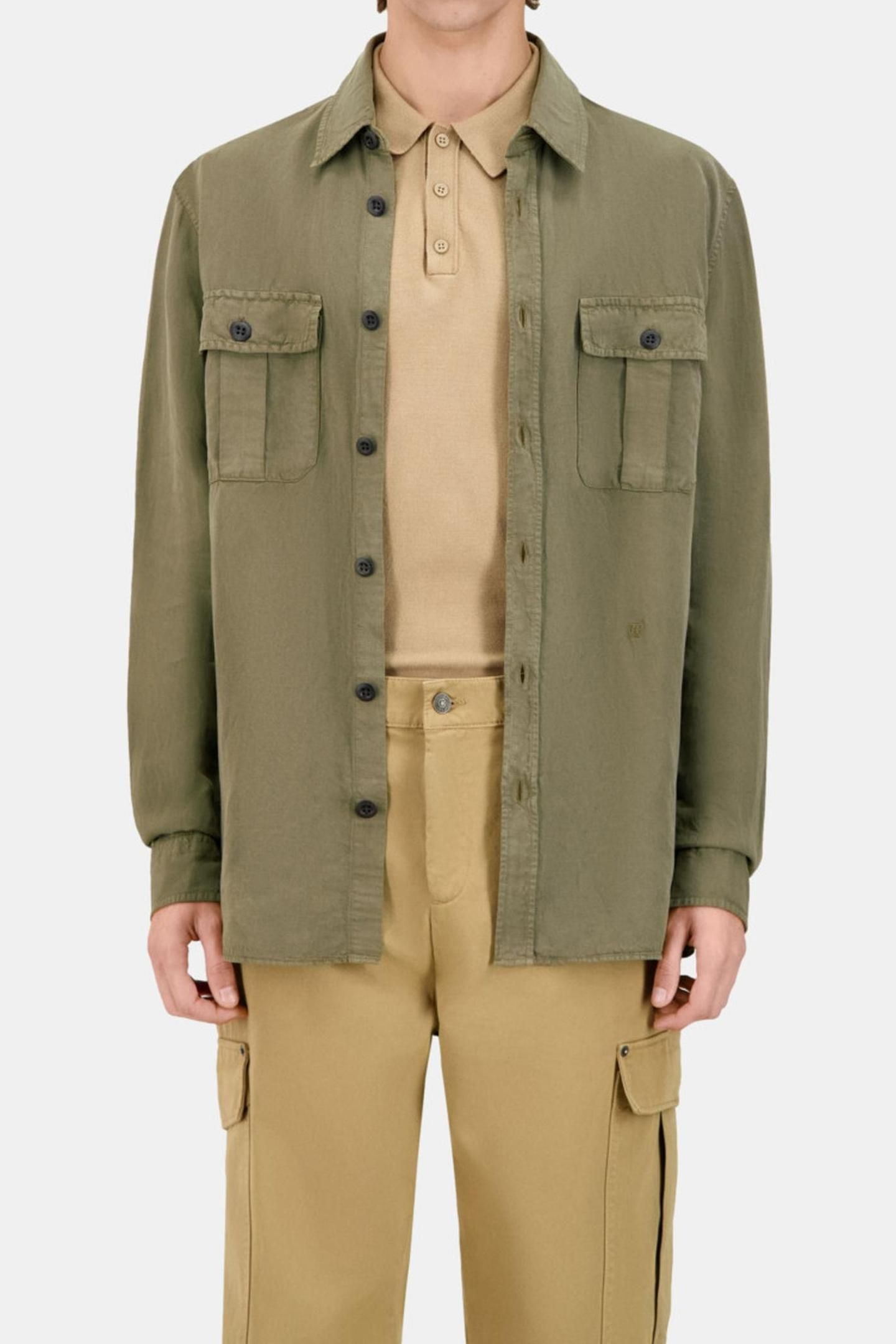 MILITARY SHIRT WITH PATCH POCKETS KAKI 1