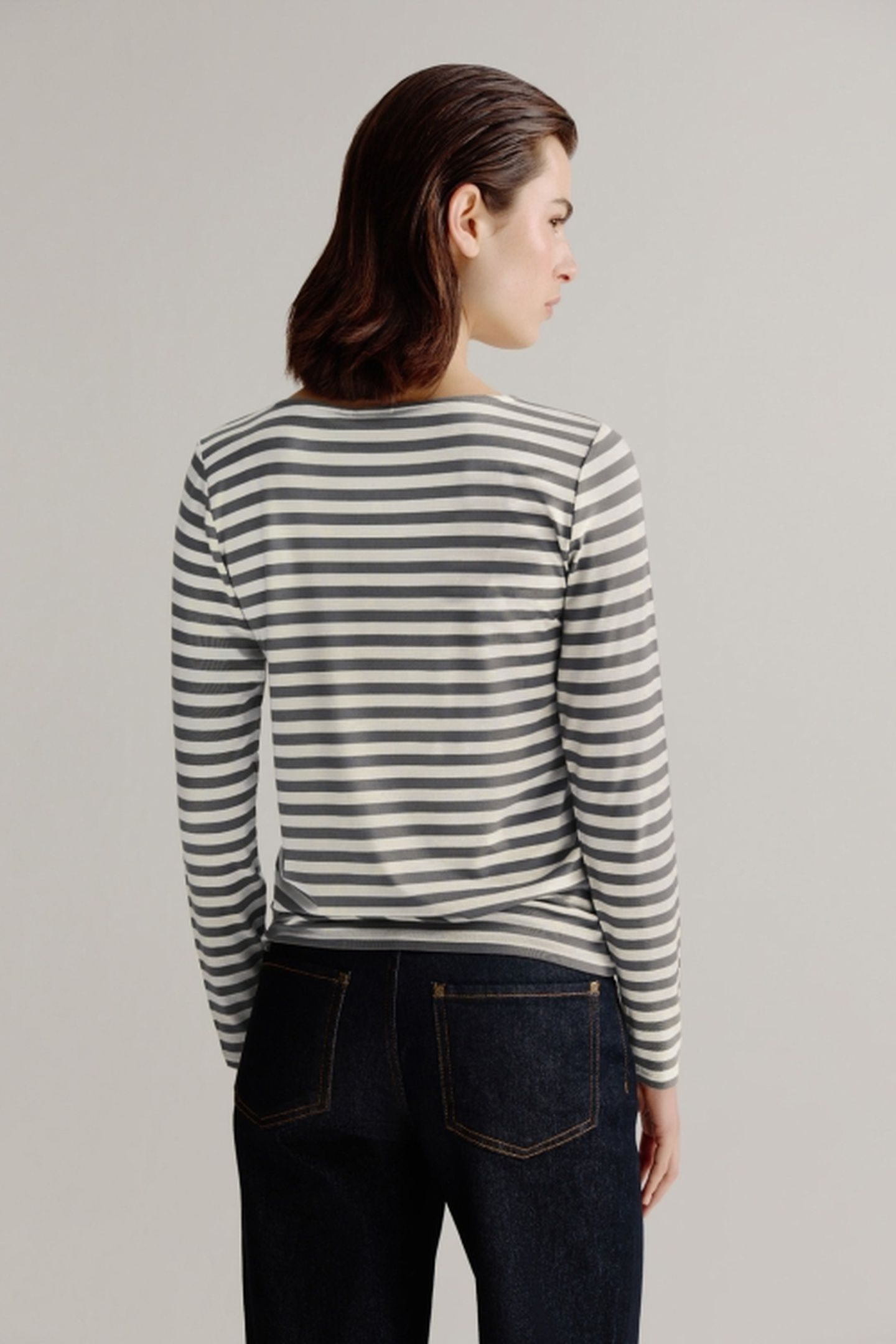 ALINE T-SHIRT STRIPE STEEL GREY 3
