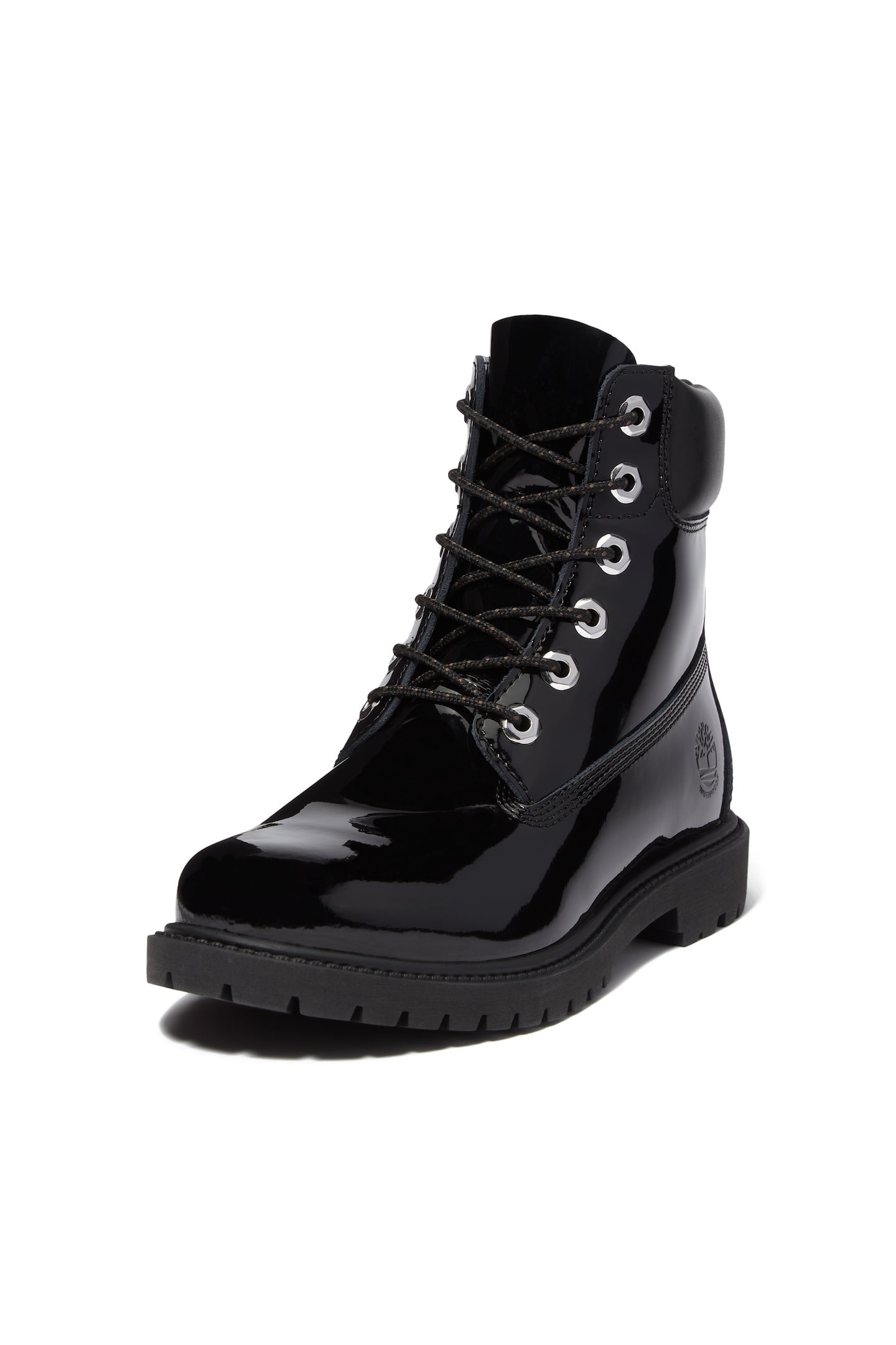 PREMIUM 6 INCH LACE UP WATERPROOF BOOT BLACK PATENT LEATHER 3