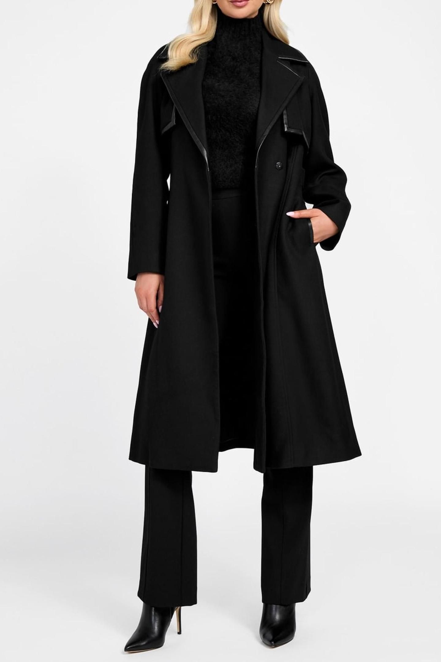 NATALIE LONG TRENCH JET BLACK MULTI 1