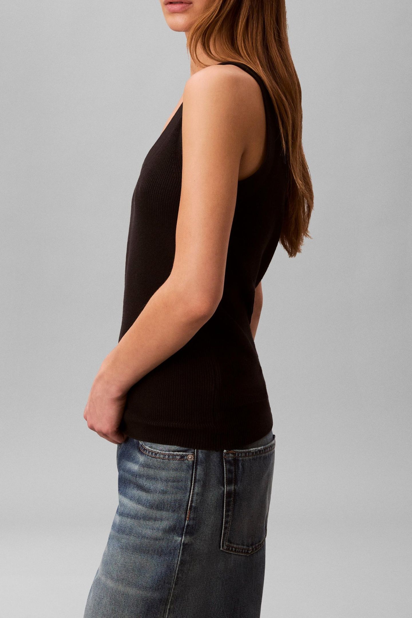 WOVEN LABEL TANK BLACK 2