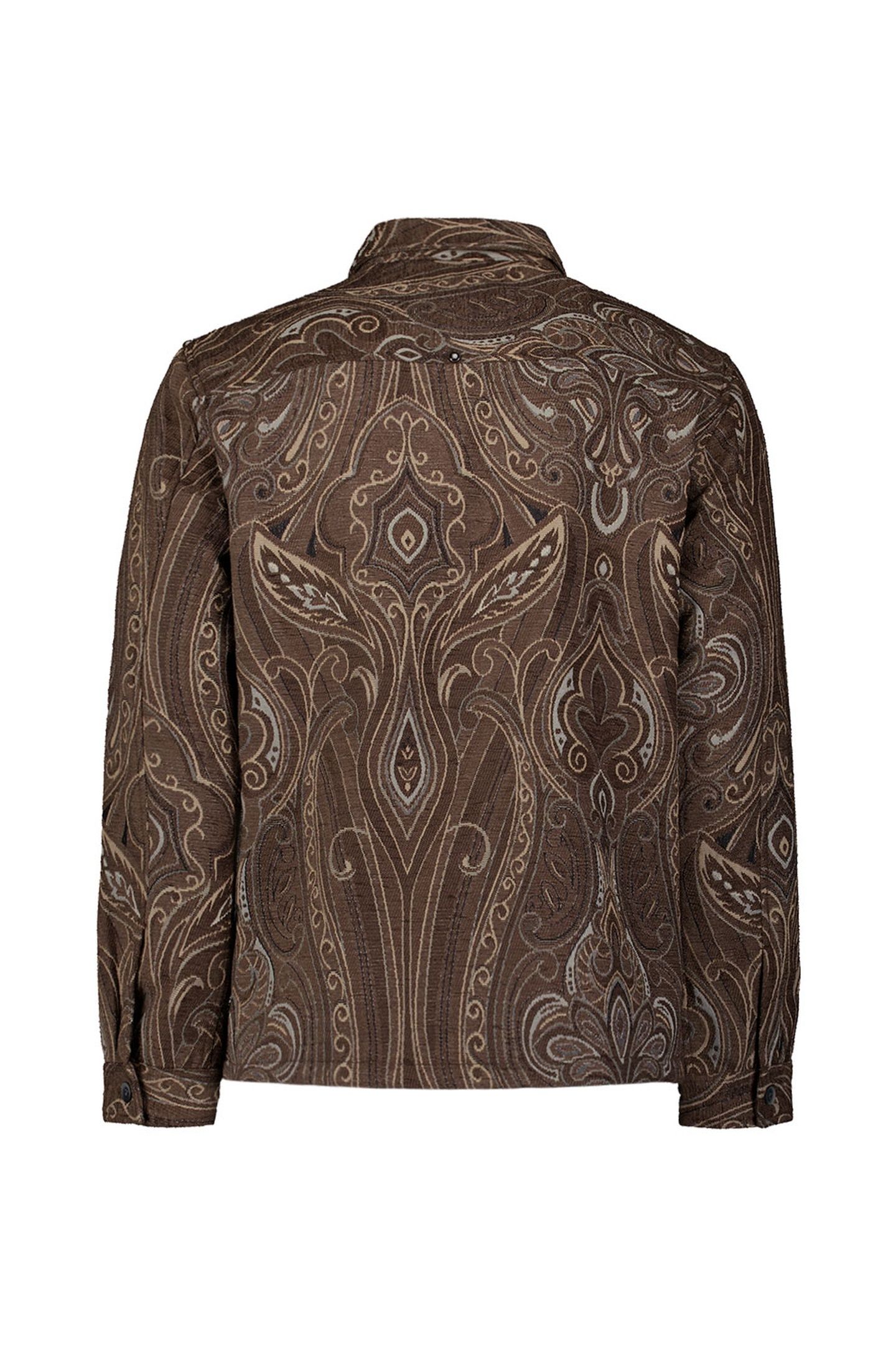 OVERSHIRT BUTTONS FANCY JACQUARD BROWN 5