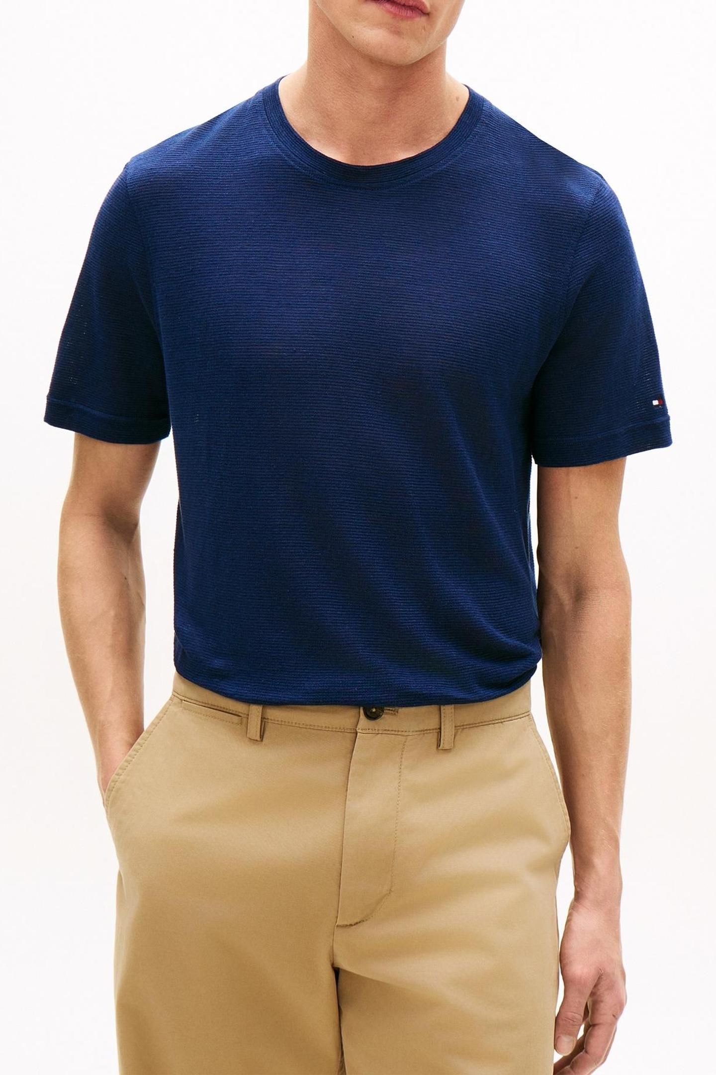 DC LINEN TEE NAVY IRIS 1