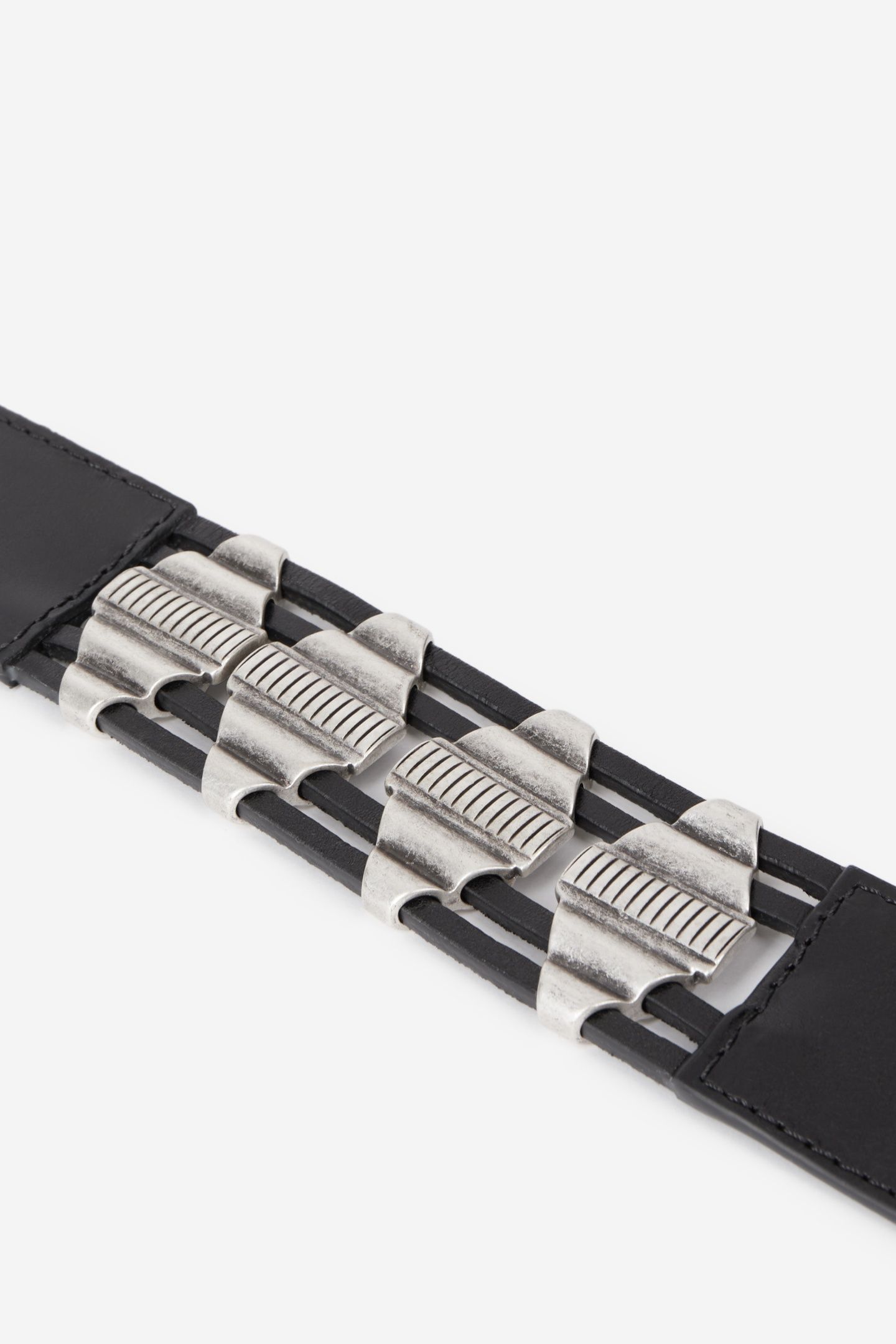 LEATHER BELT WITH METAL HARDWARE BLACK 4
