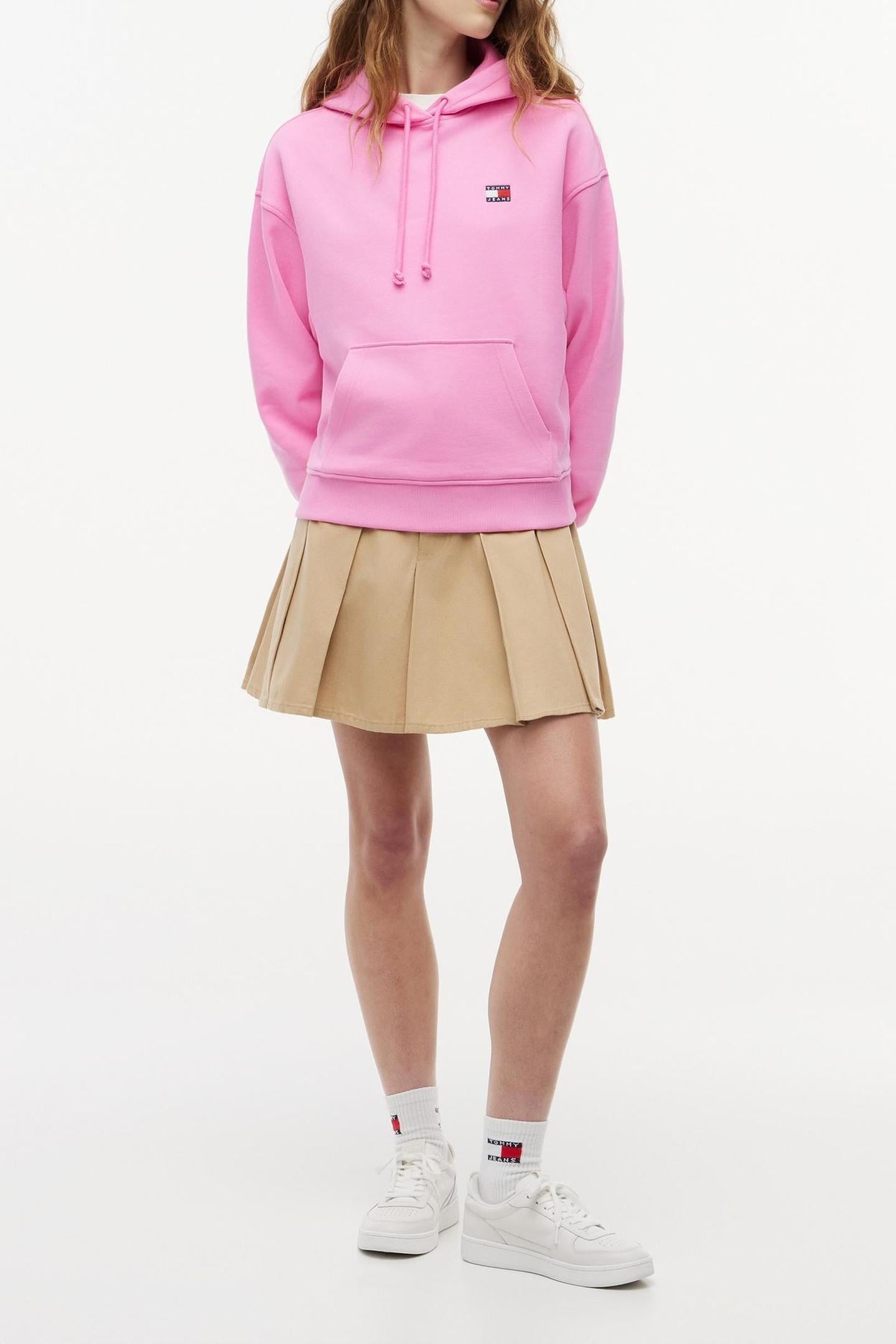 BOXY BADGE HOODIE PINK DAISY 3