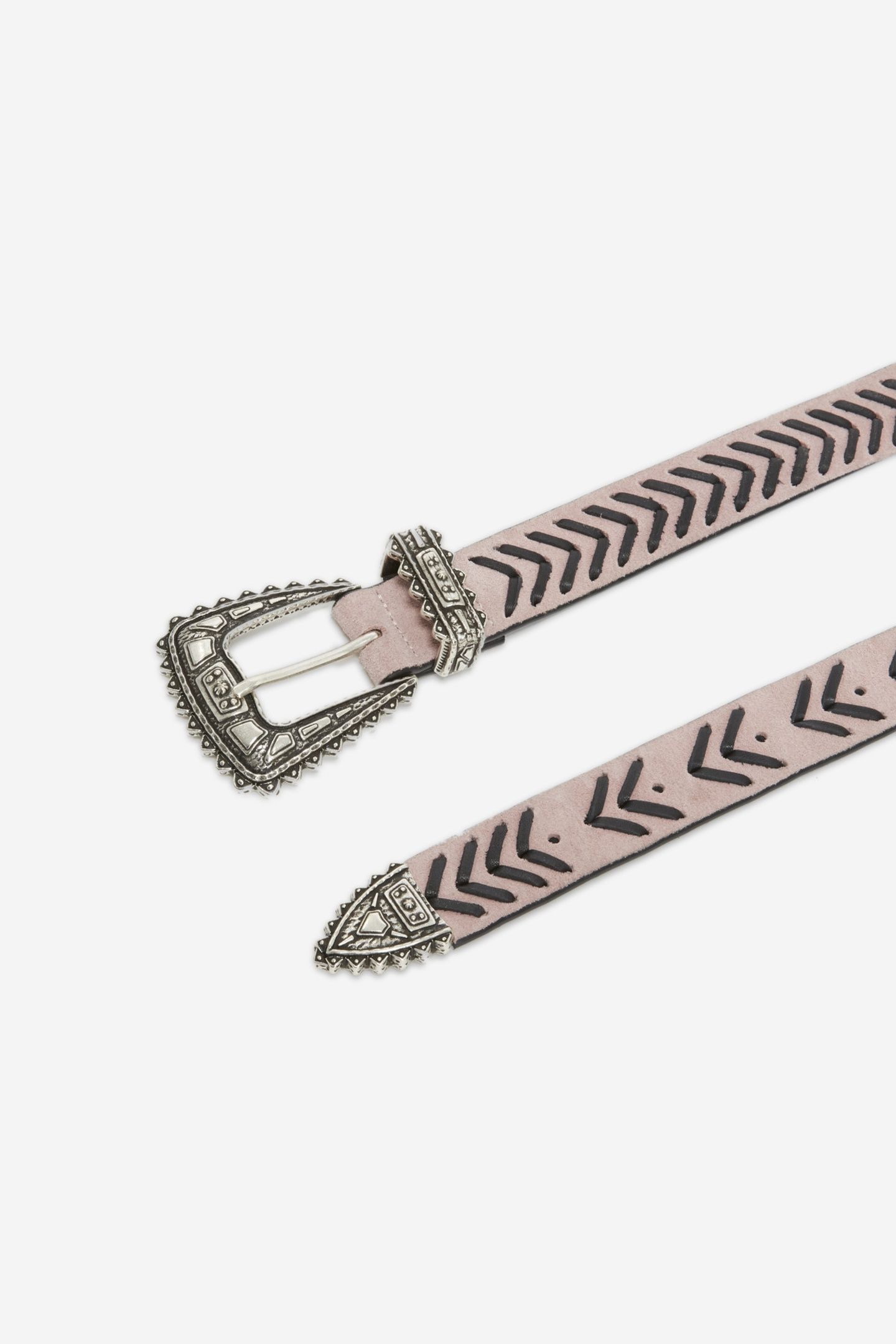 SUEDE BELT WITH BRAID PINK 3