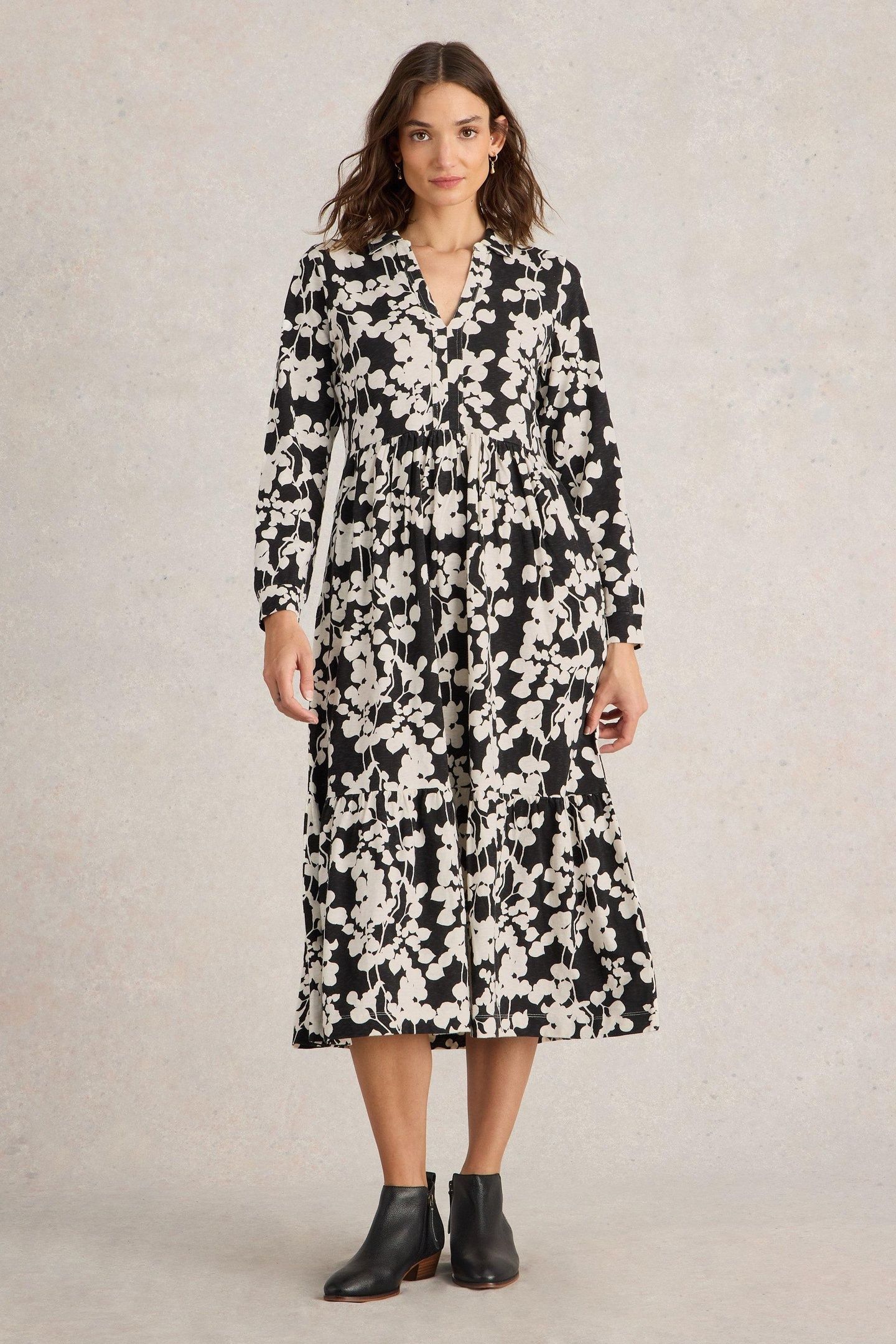 AIMEE JERSEY DRESS BLACK MULTI 1