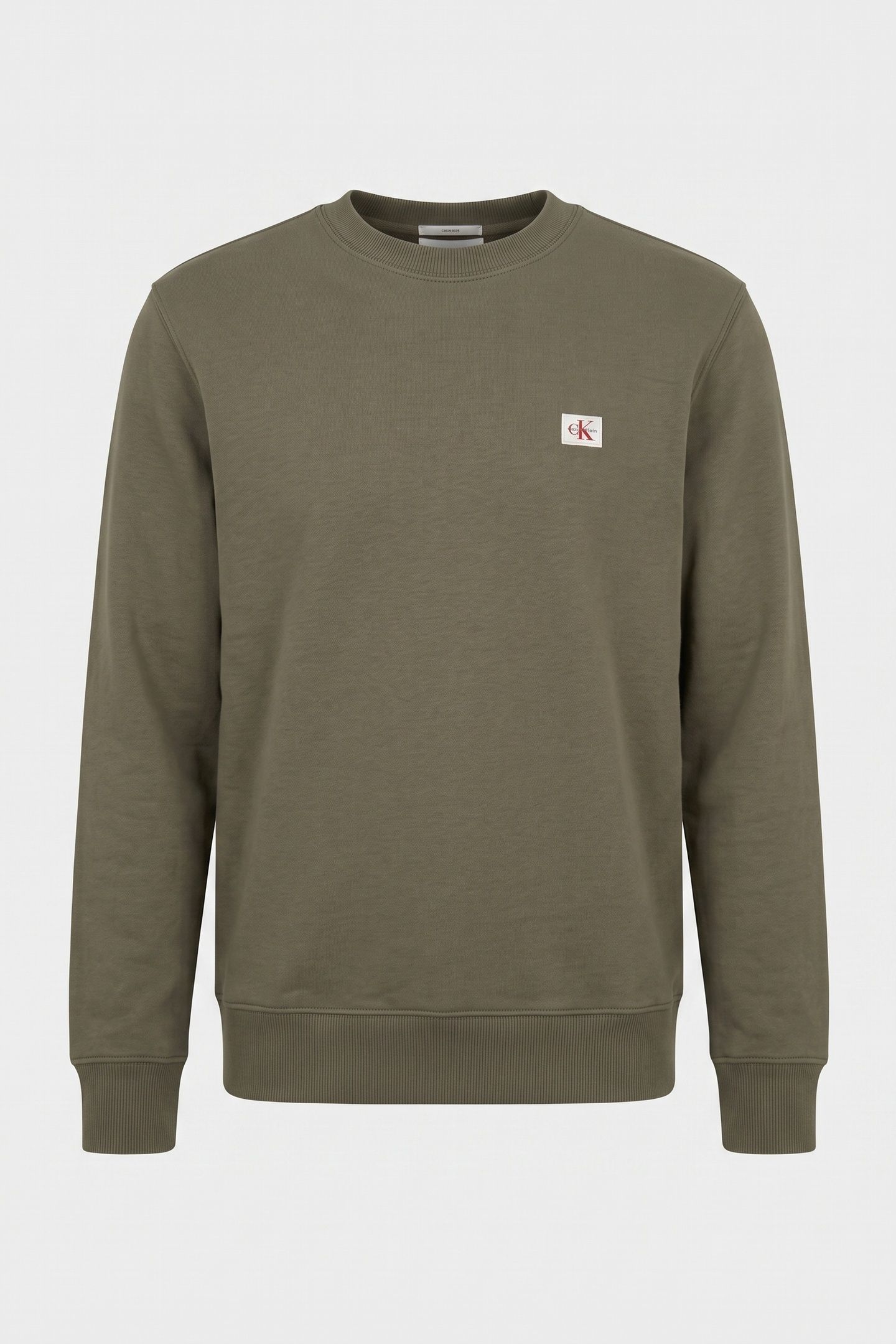 CLASSIC LONG SLEEVE 350GSM TERRY WOVEN LABEL DUSTY OLIVE 3