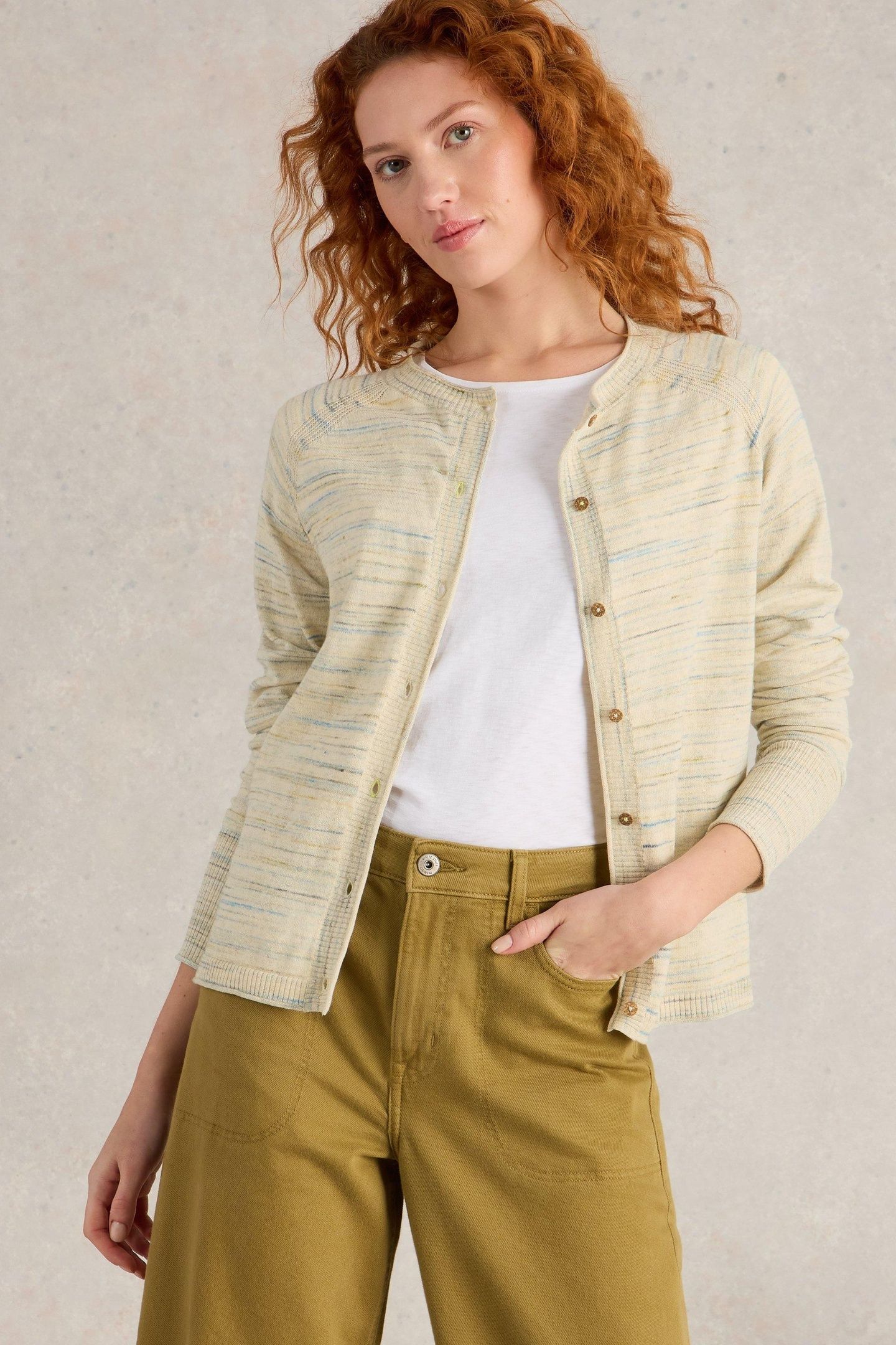 LULU SPACEDYE CARDI NATURAL MULTI 2
