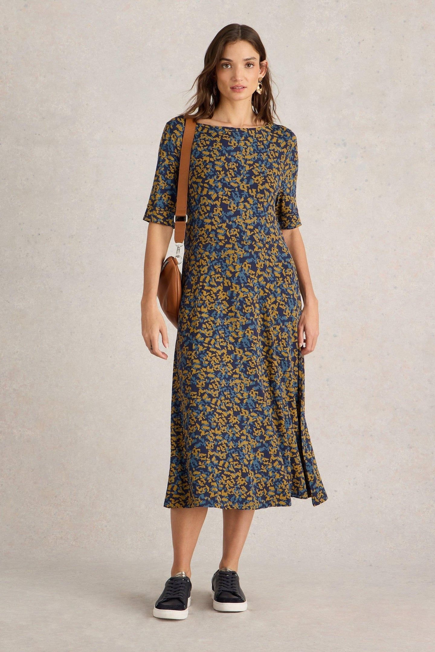 MILLIE JERSEY DRESS NAVY PRINT 1