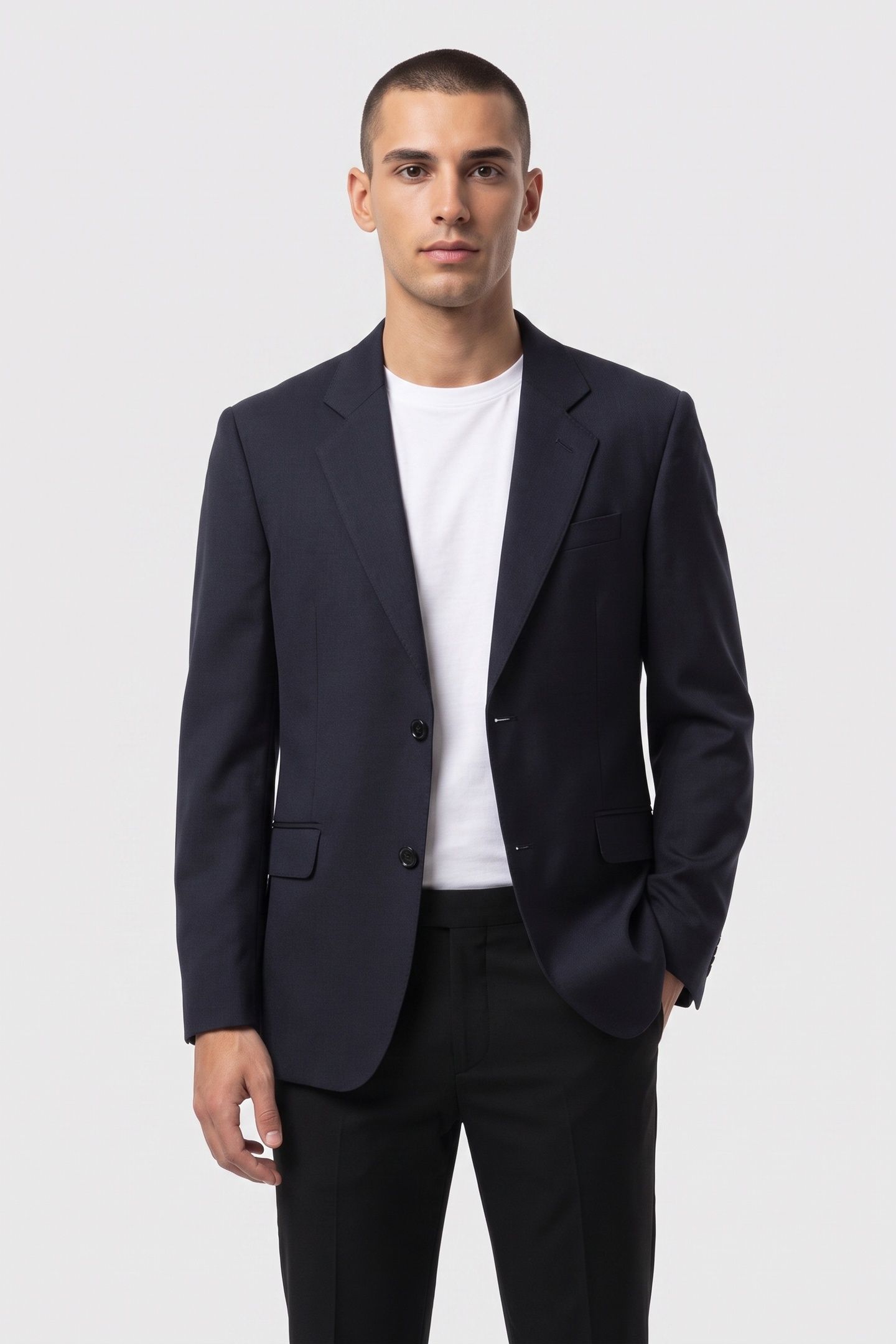 DENNIS HOPSACK SUIT BLAZER BLUE 1