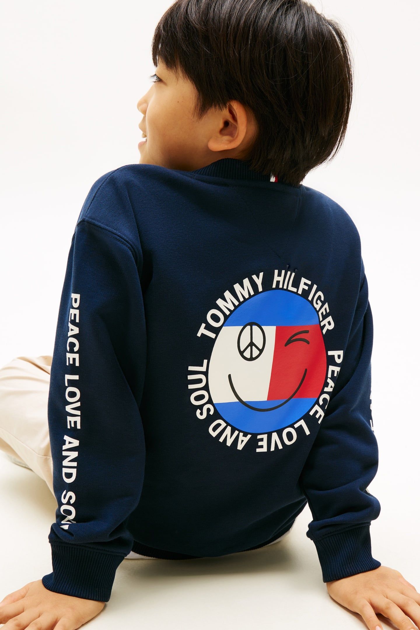 BOYS FUN FLAG GRAPHIC SWEATER DARK NIGHT NAVY 5