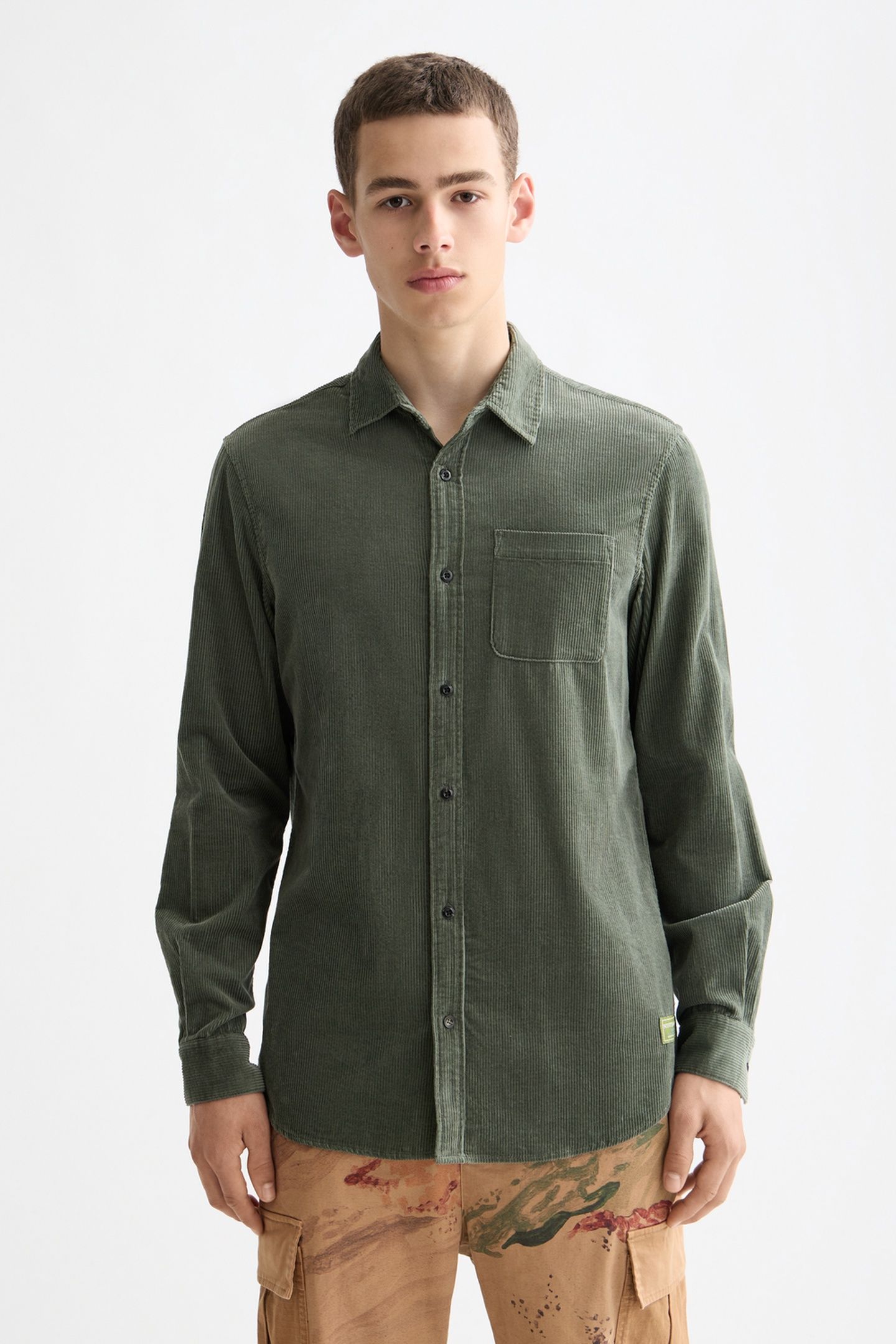 REGULAR-FIT CORDUROY SHIRT THYME 1