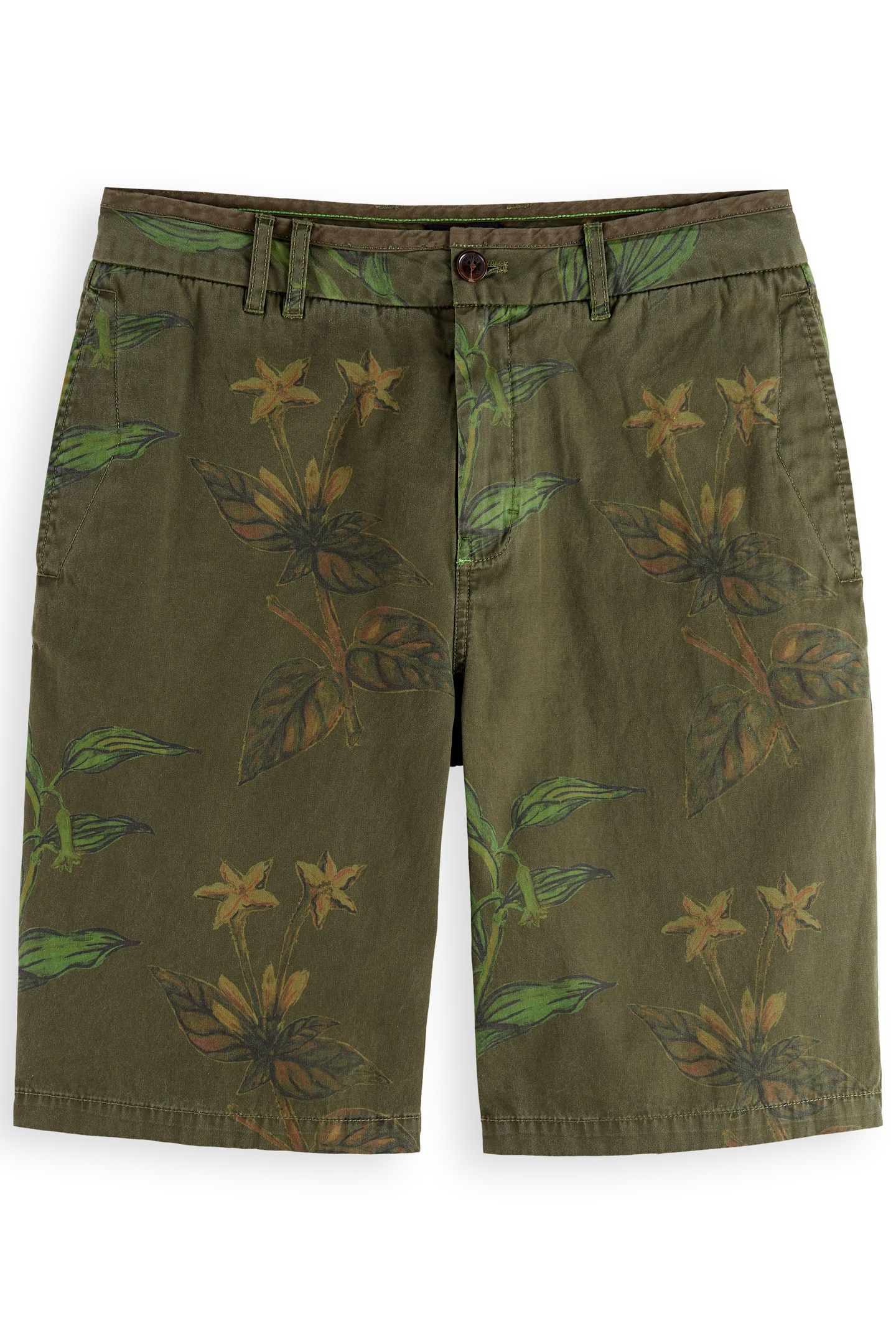 PRINTED COTTON RELAXED FIT SHORT LEAFS MILITARY AOP 3