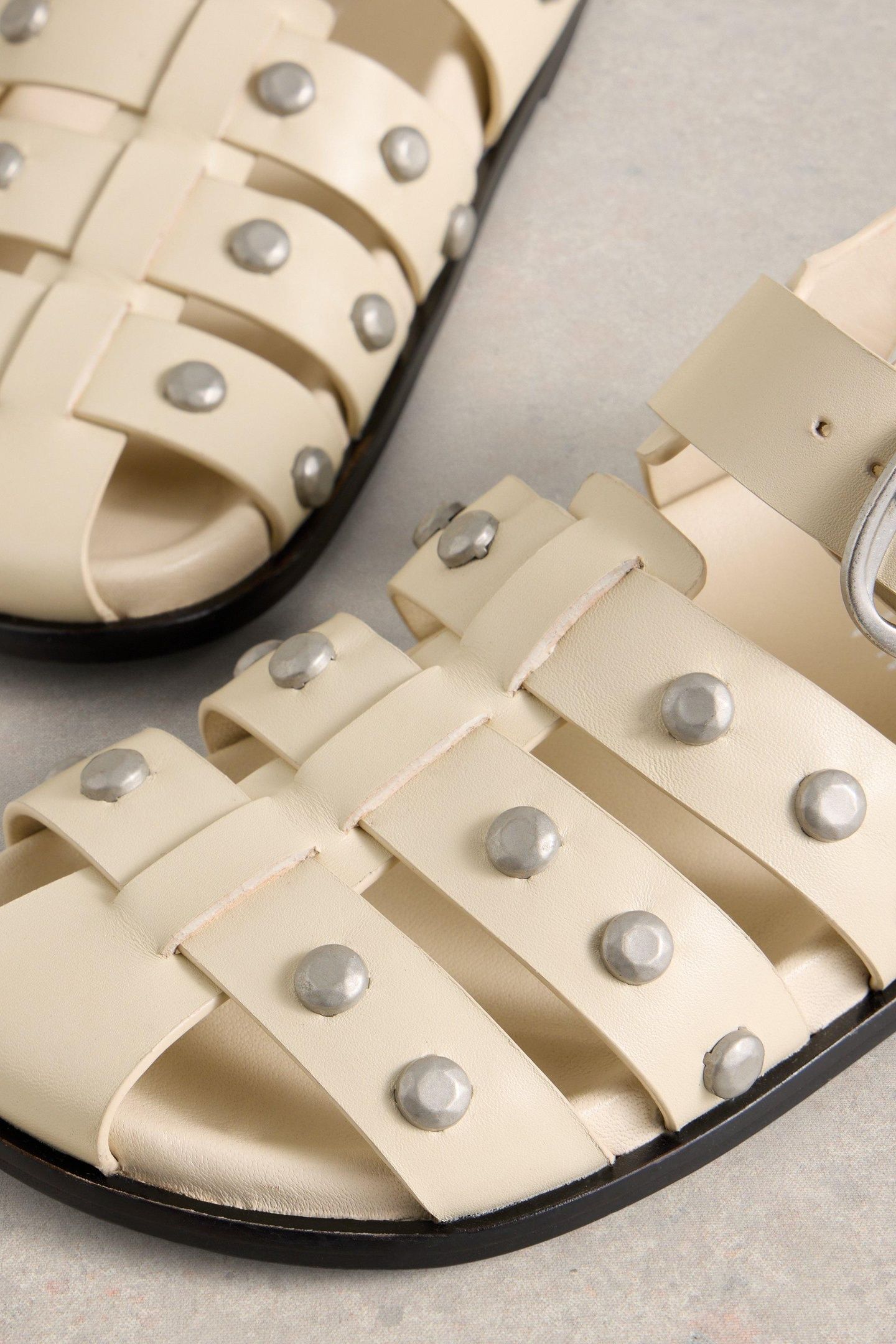 HELENA STUDDED FISHERMAN PALE IVORY 5
