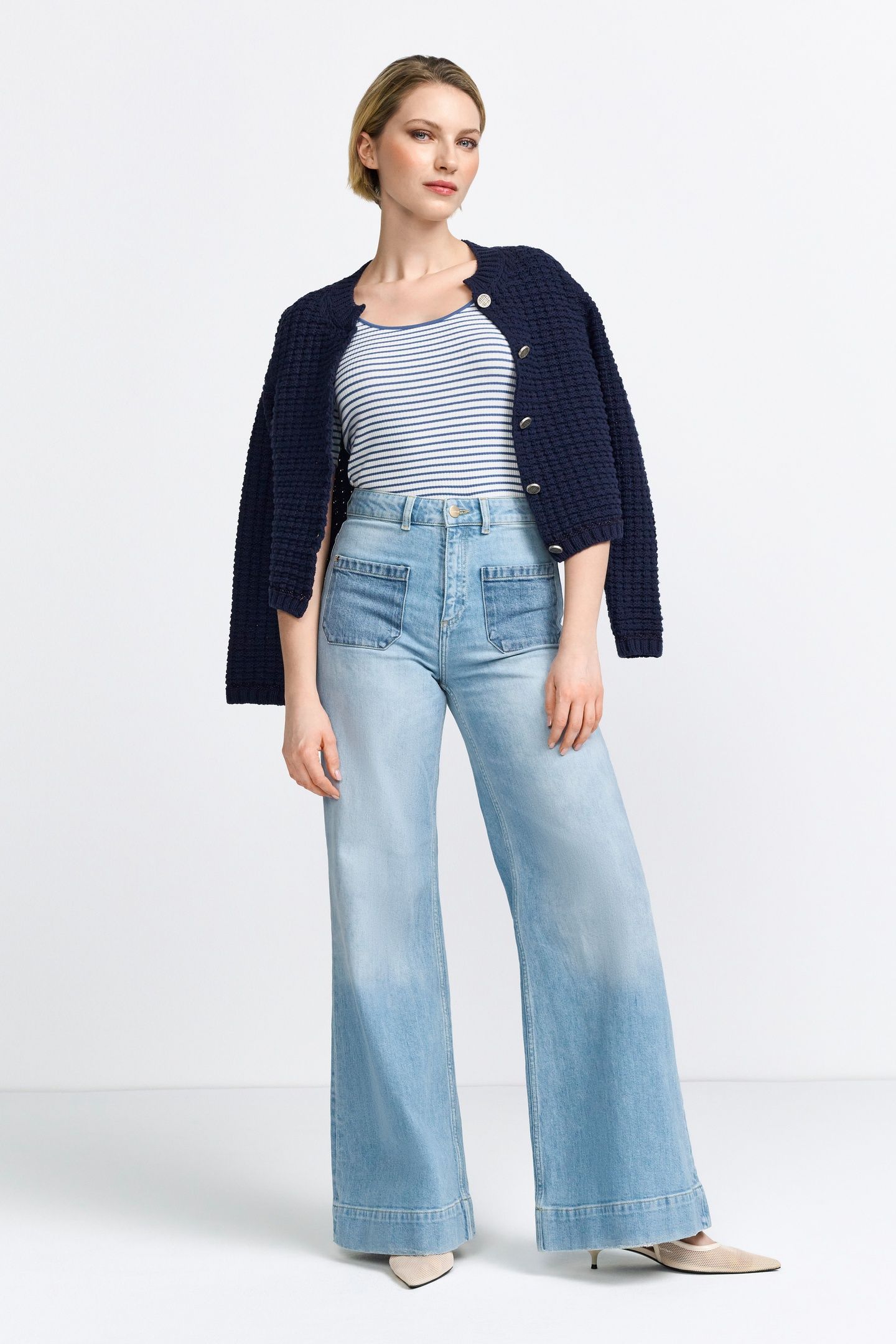 ORGANIC RIB SHIRT STRIPED VINTAGE BLUE 4