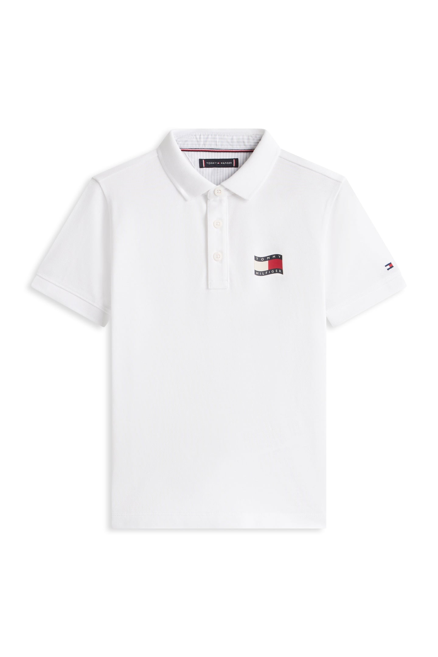 BOYS WAVY FLAG POLO WHITE 4