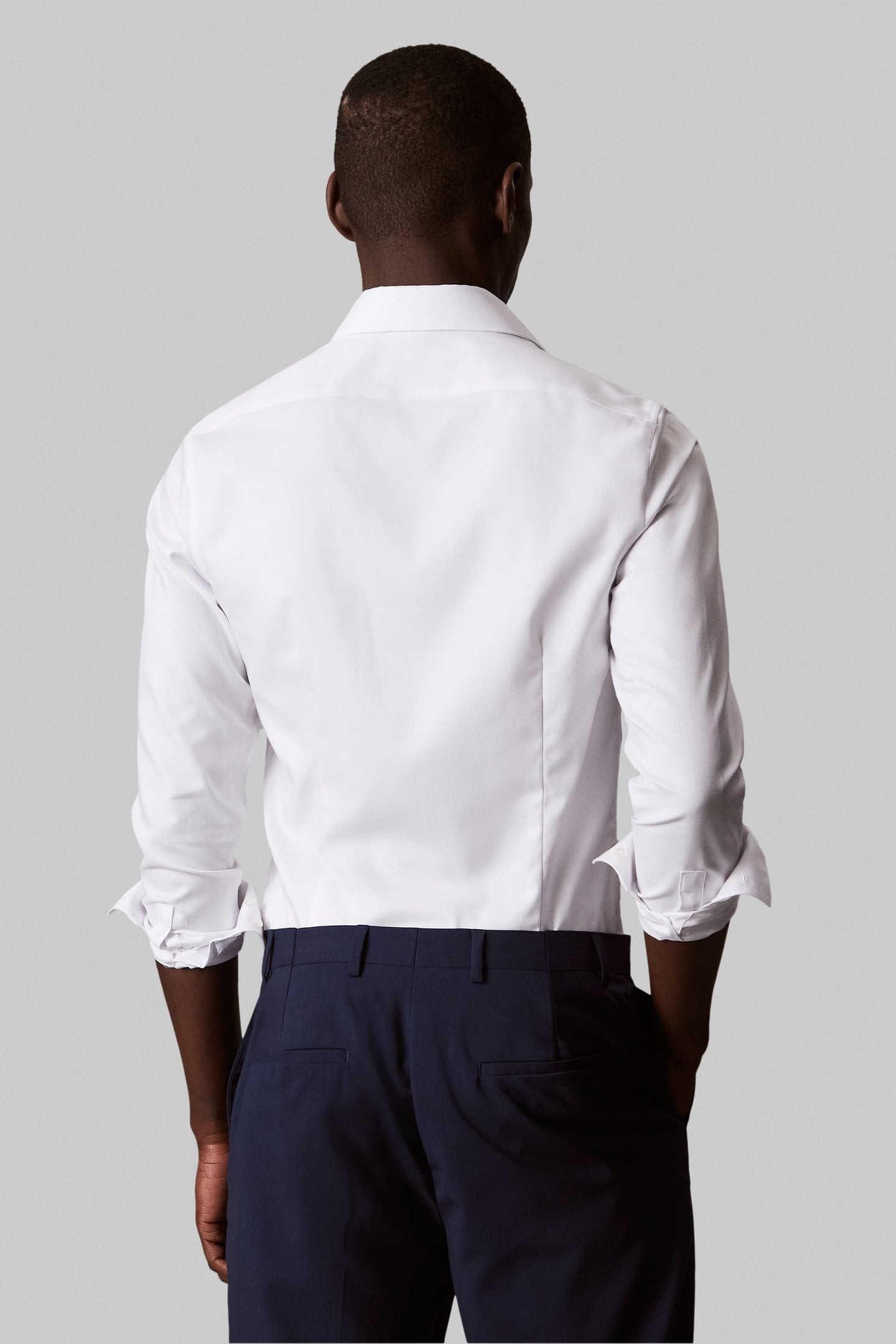 SLIM STRAIGHT COLLAR SHIRT WHITE 3