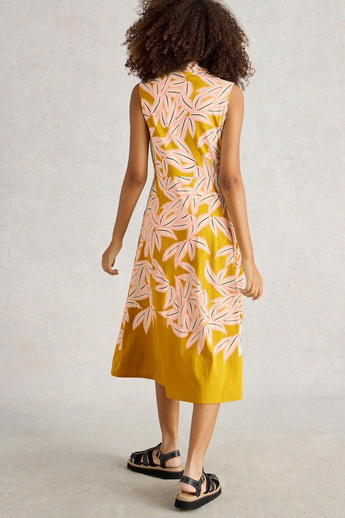 RUA JERSEY SHIRT DRESS YELLOW PRINT 3