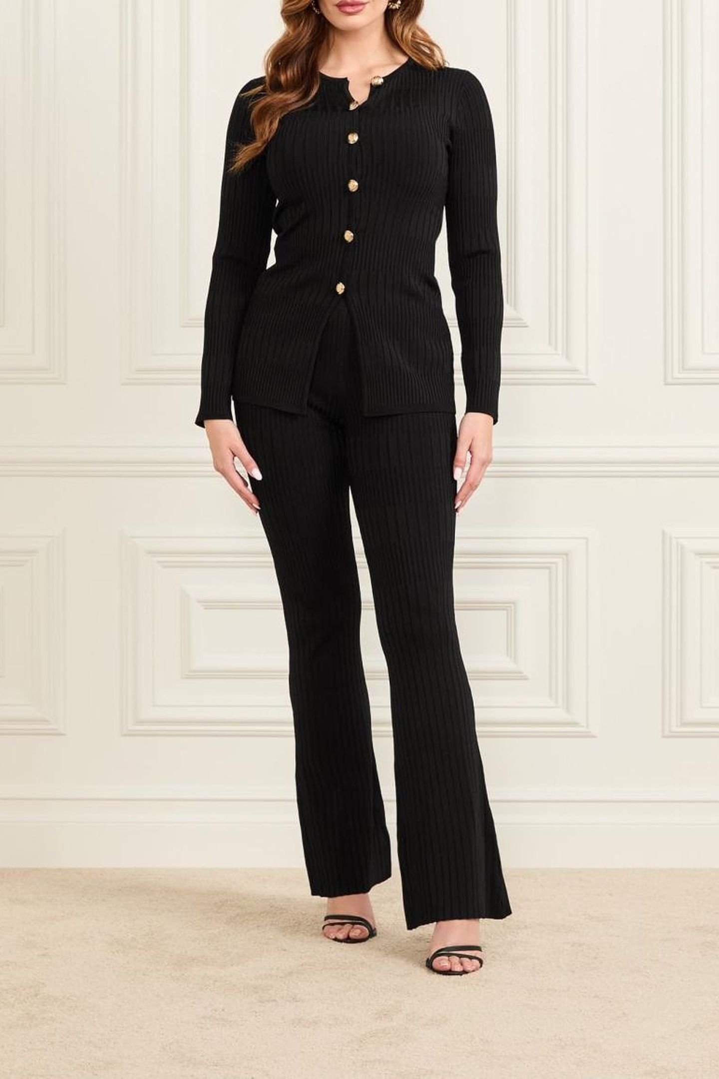 JANET RIBBED PANT SW JET BLACK A996 7