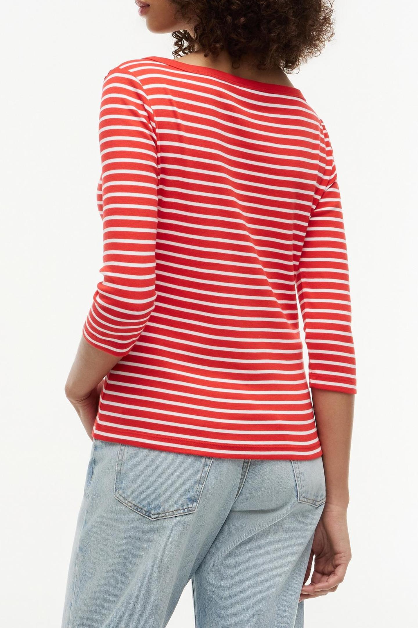 CODY BOAT-NECK 3/4 SLEEVE BRETON FIRE RED/ECRU 2