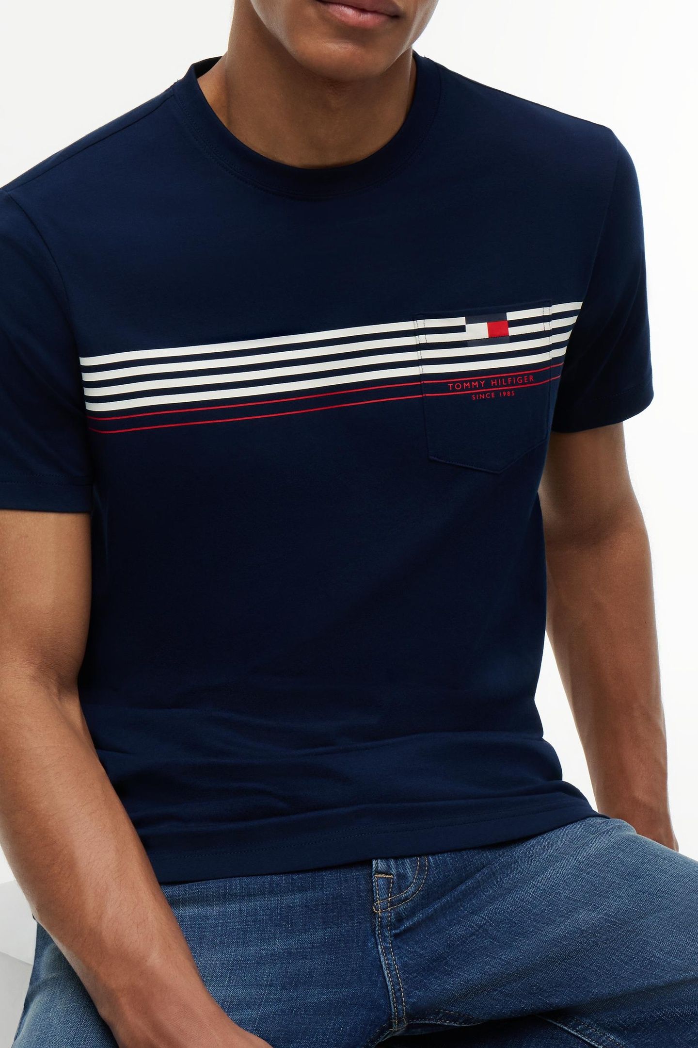 RWB PLACED STRIPE REGULAR FIT CARBON NAVY 5