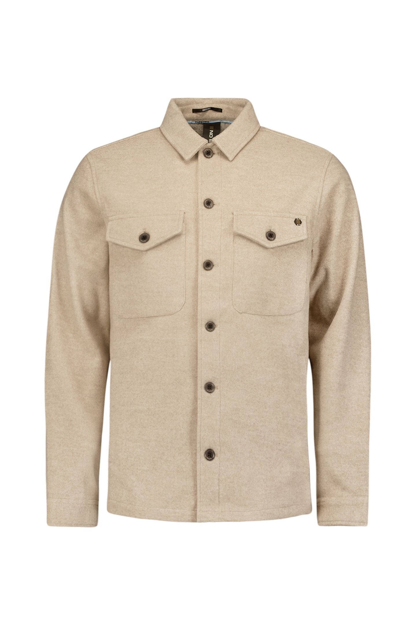 OVERSHIRT BUTTON CLOSURE MELANGE KHAKI 4