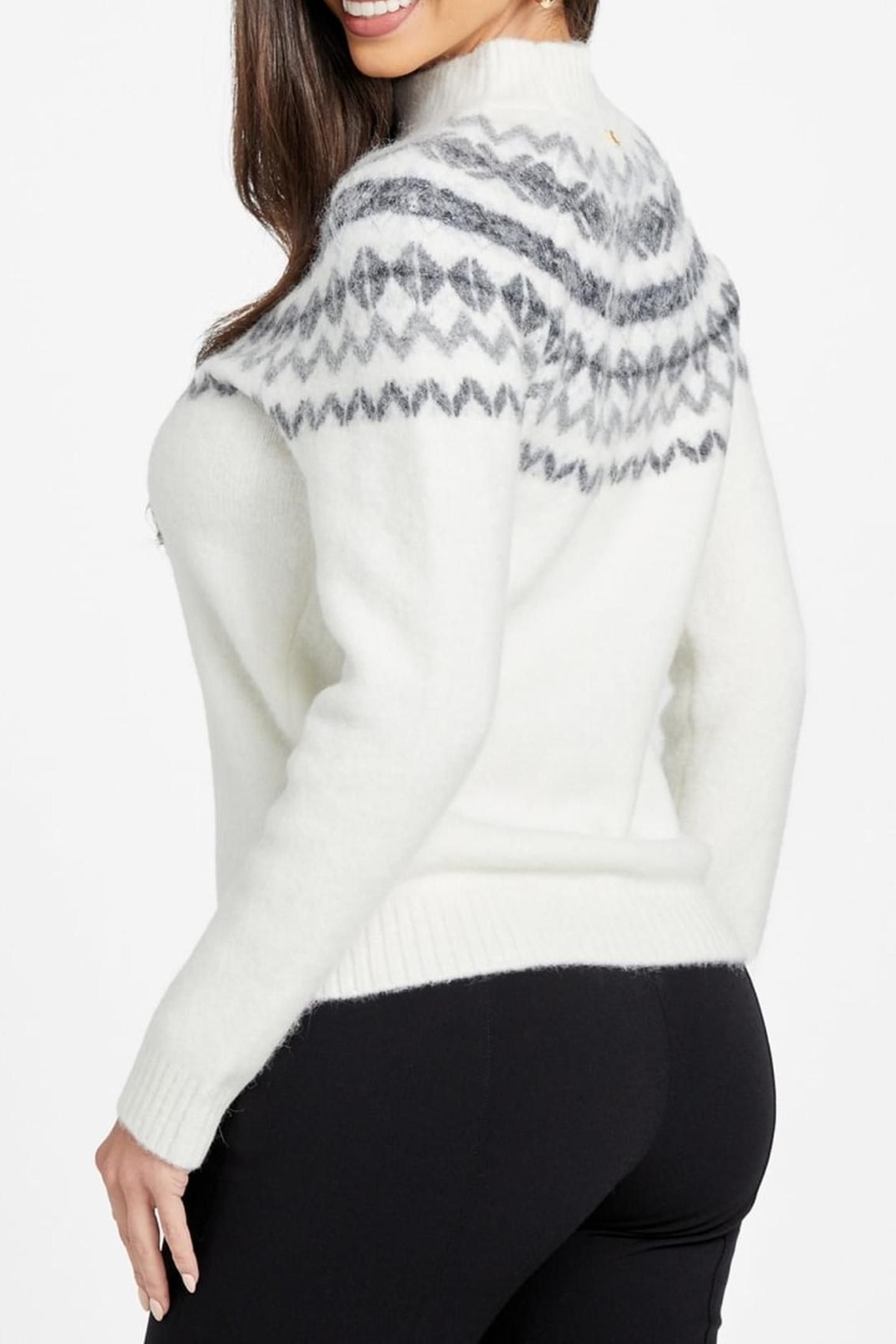 AKILAH LS MOCK NECK MACADAMIA MULTI 6