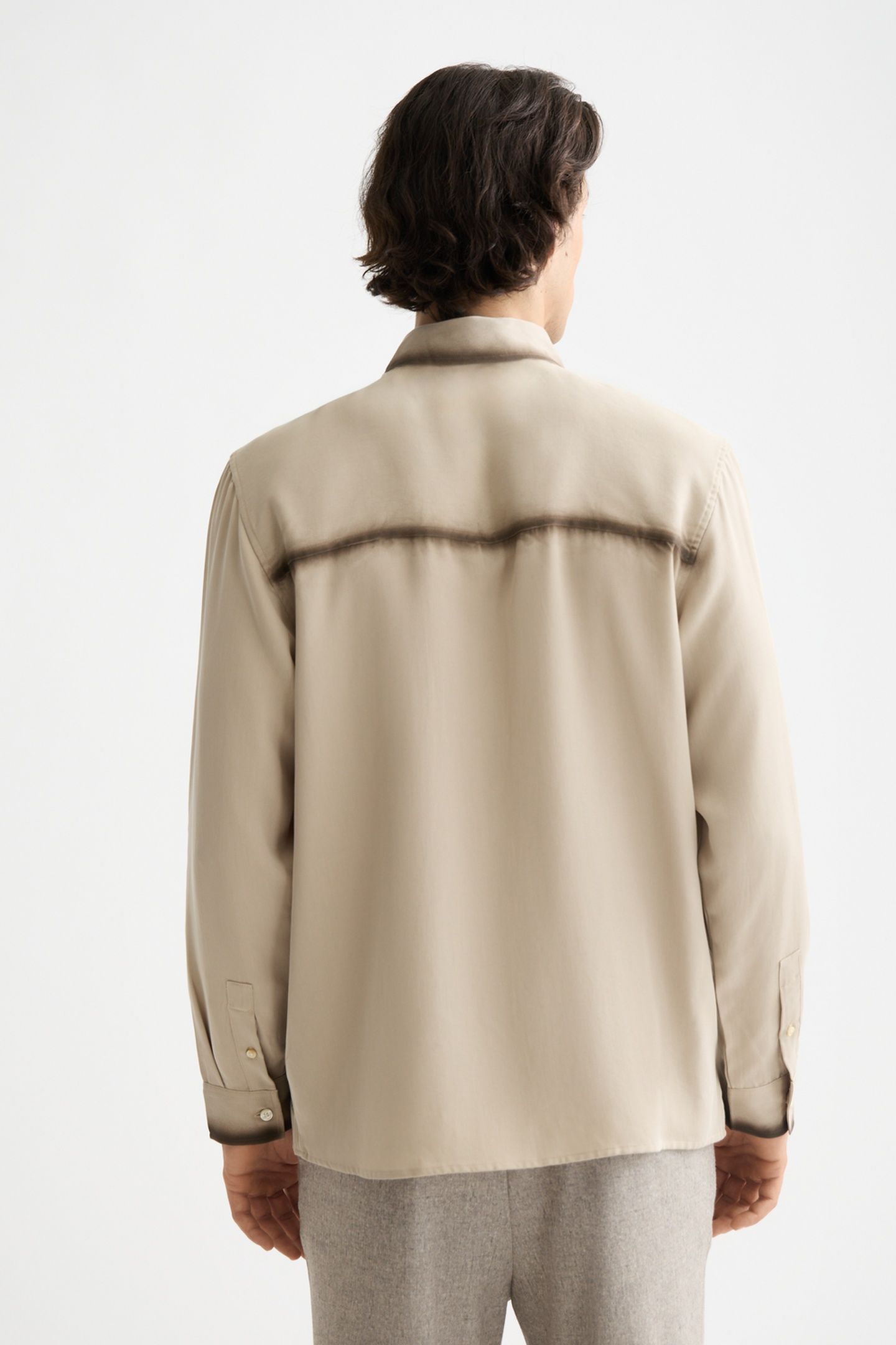 RELAXED FIT TENCEL SHIRT PLAZA TAUPE 2