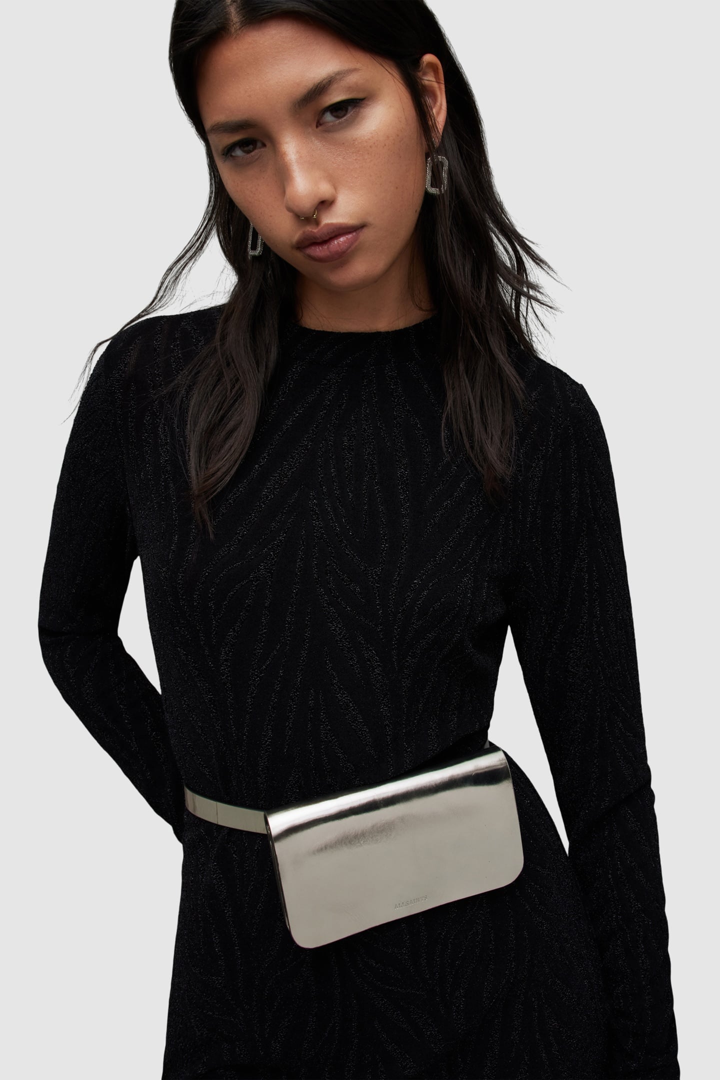 BECKIE BAG BELT PEWTER/DULL NICKEL 1