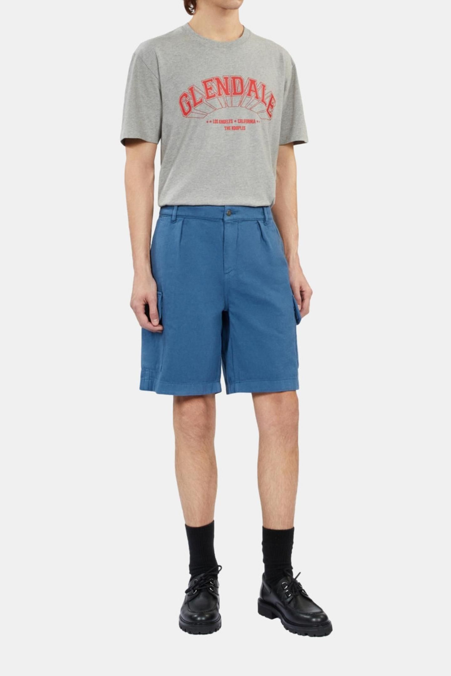 CASUAL CARGO SHORTS W PLEATS AND PATCH POCKETS MIDDLE NAVY 2