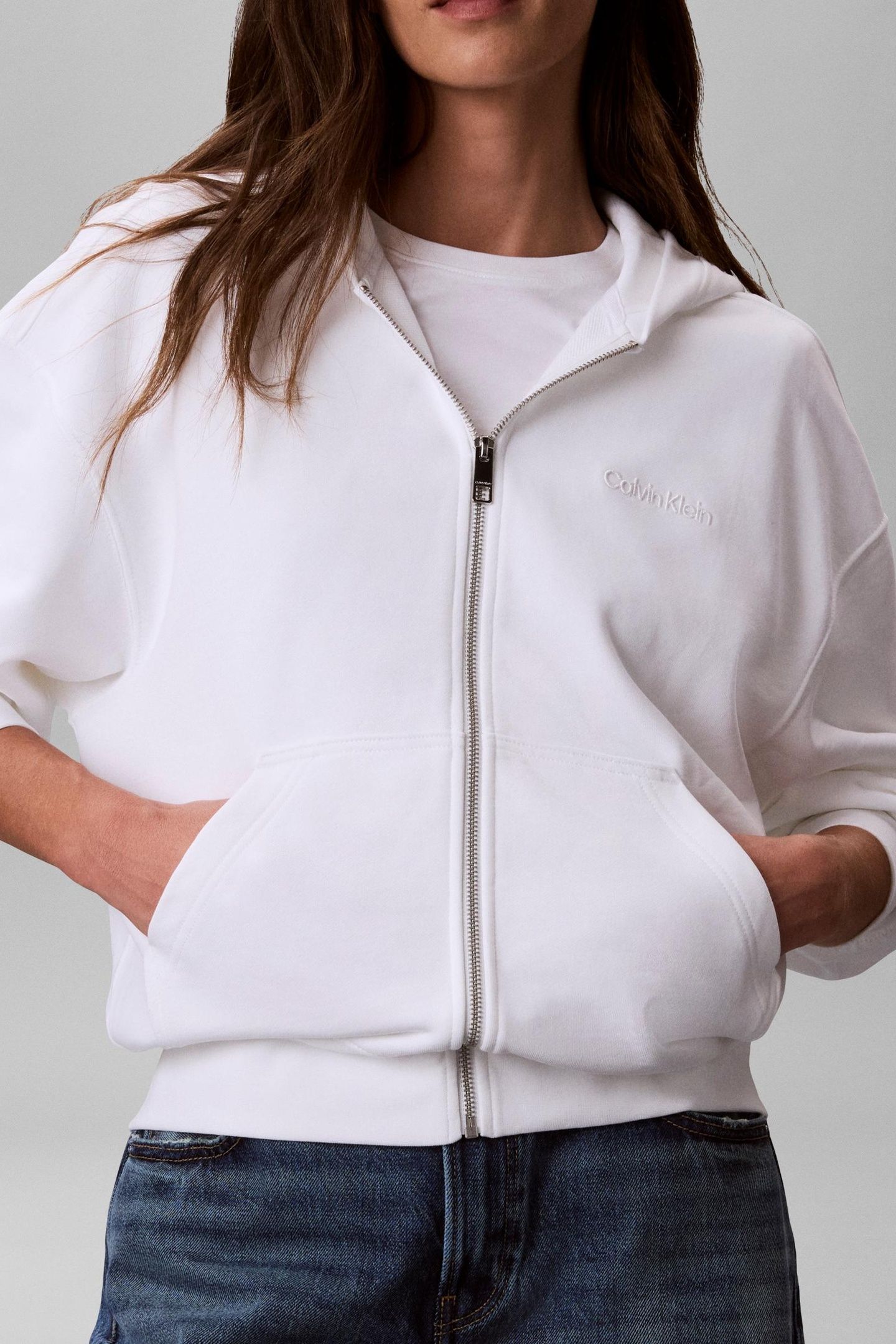 LONG SLEEVE TERRY STANDARD LOGO BRIGHT WHITE 1