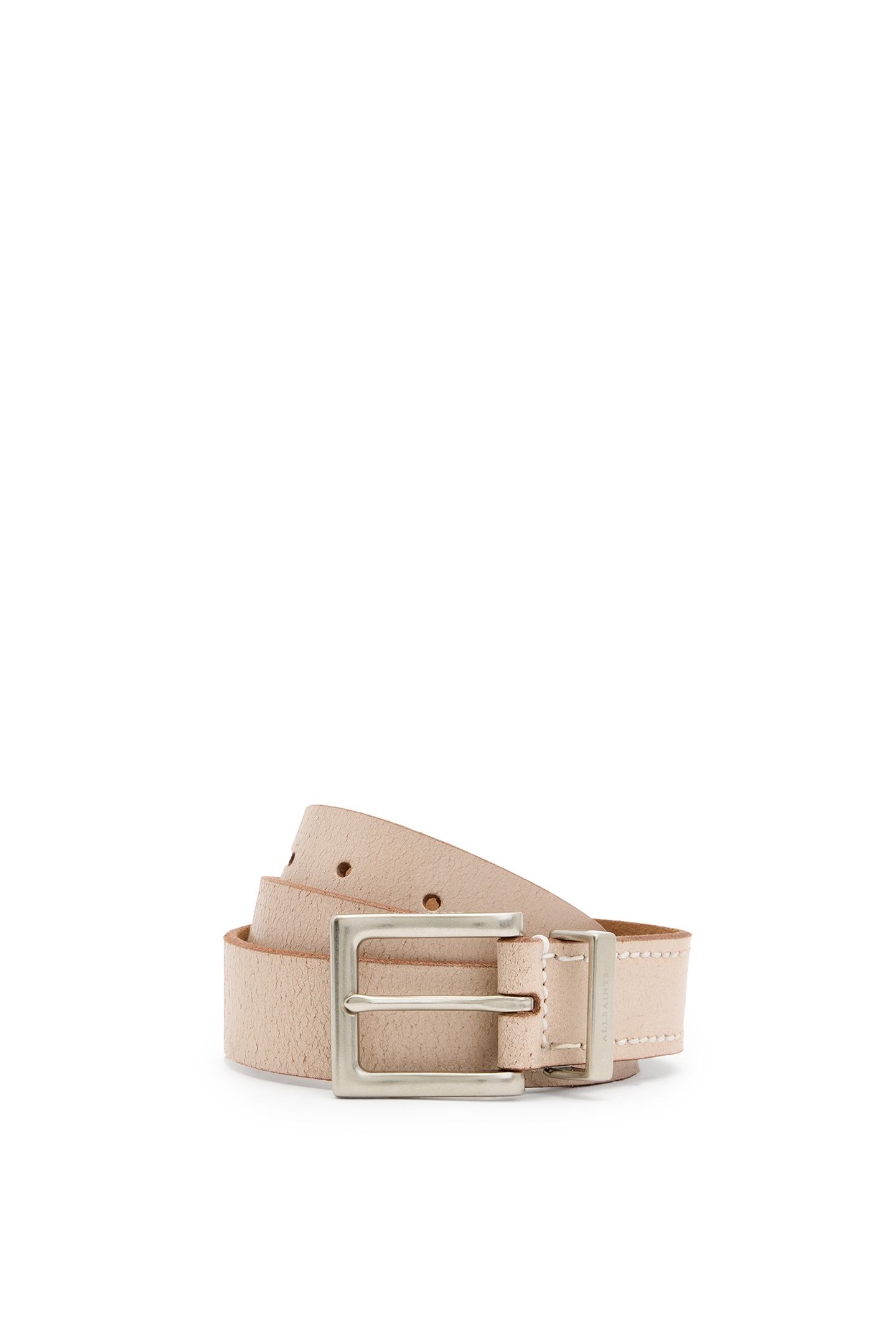 TREY METAL TIP BELT CREAM/DULL NICKEL 4