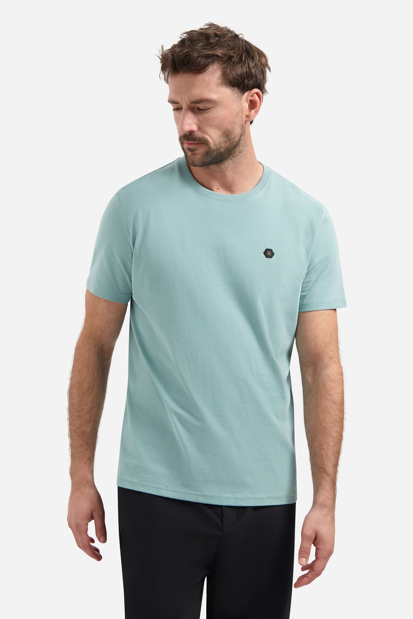 T-SHIRT CREWNECK PEACHED SEABLUE 1