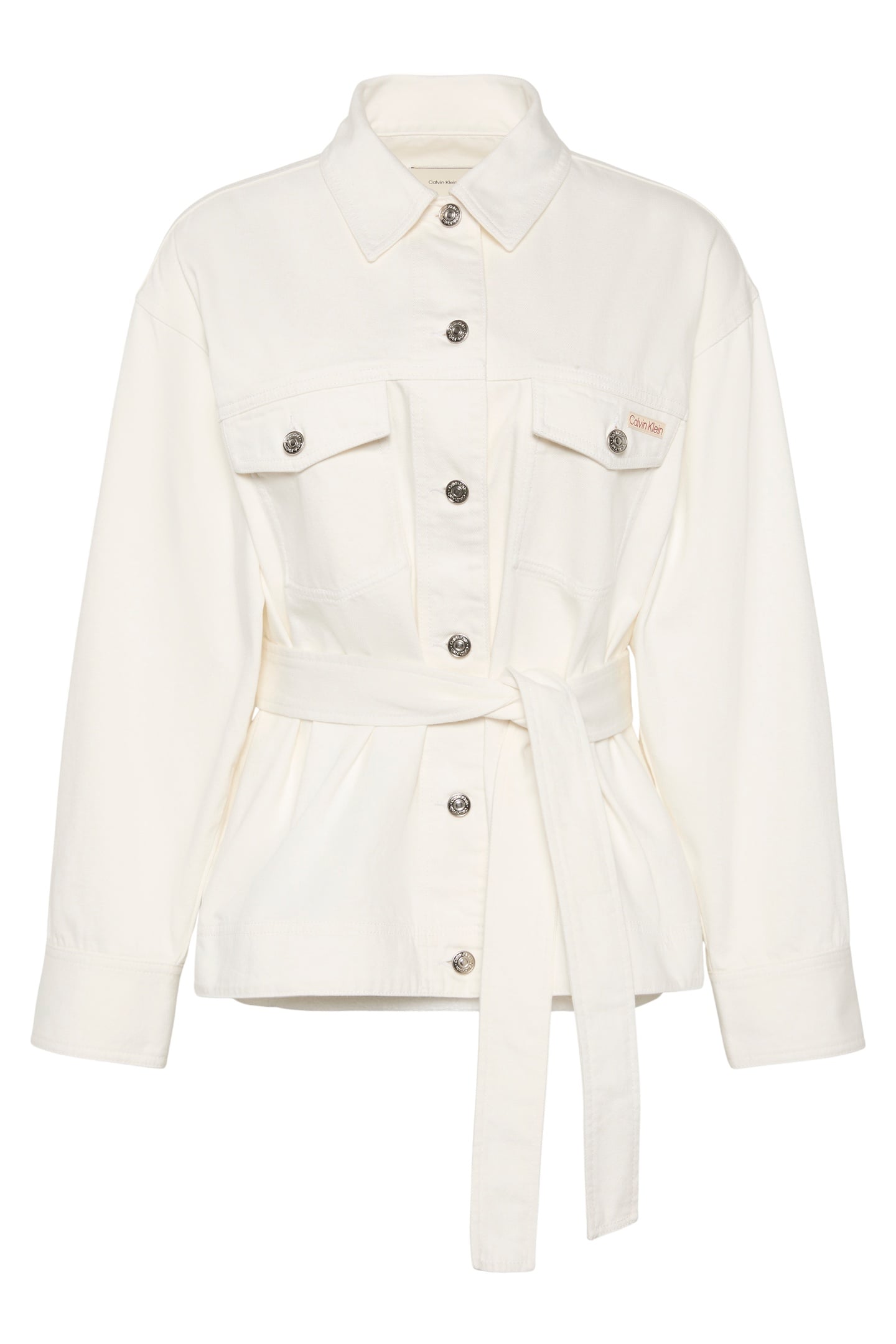 WASHED COTTON CINCHED JACKET CHALK WHITE 4