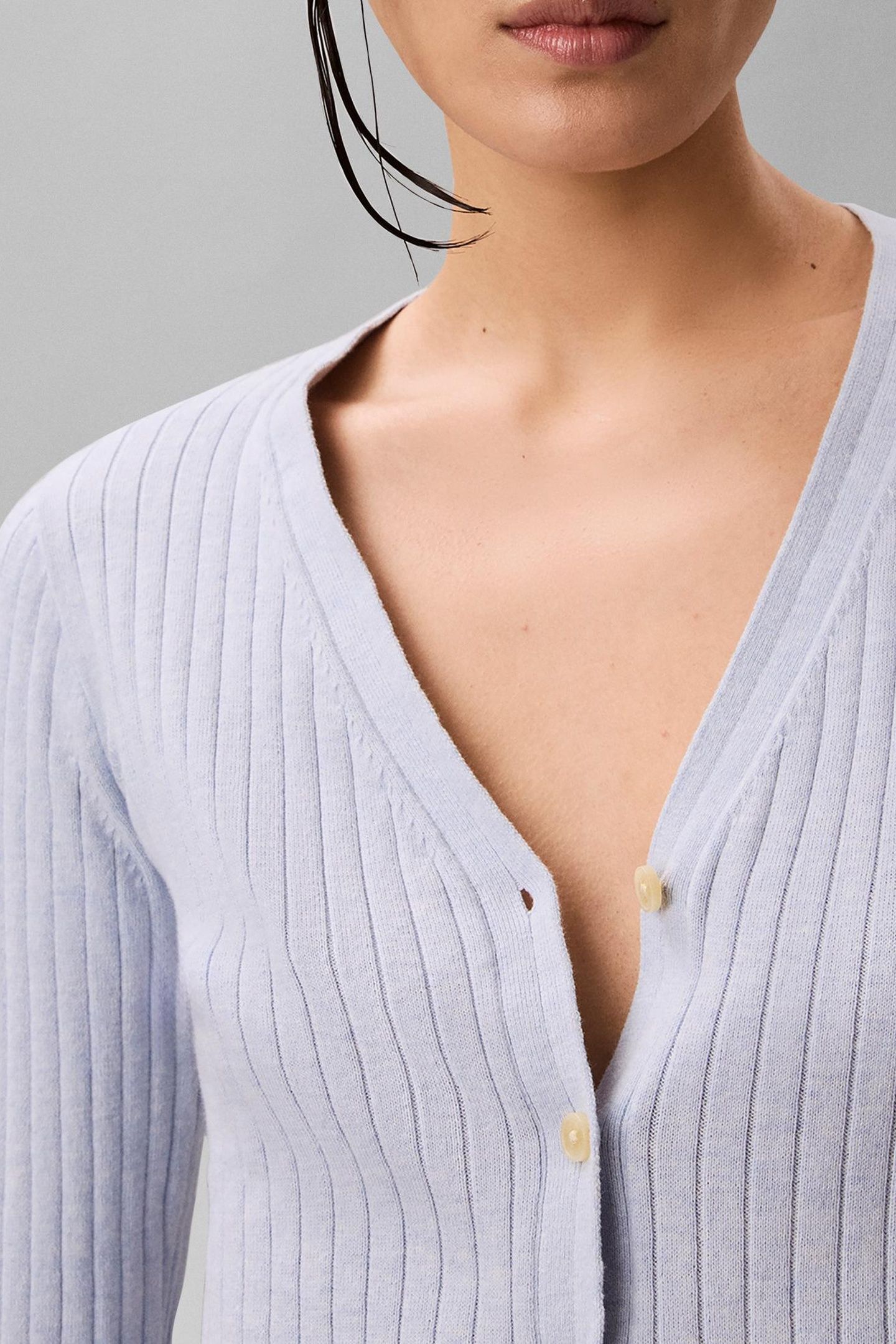 COTTON RIB CARDIGAN PLEIN AIR MELANGE 5